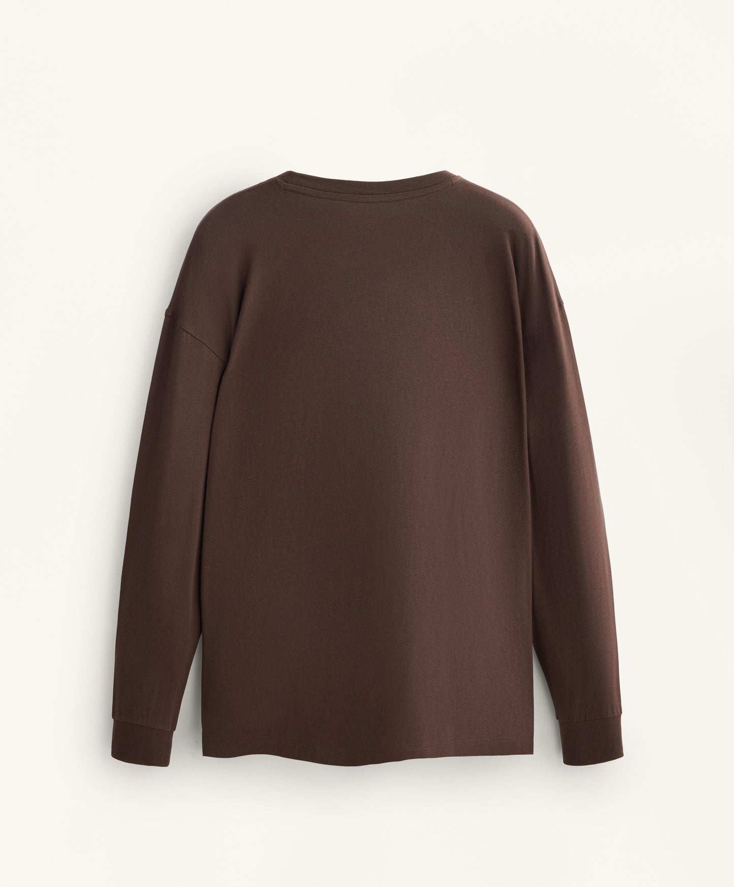 Long sleeve cotton blend T-shirt.