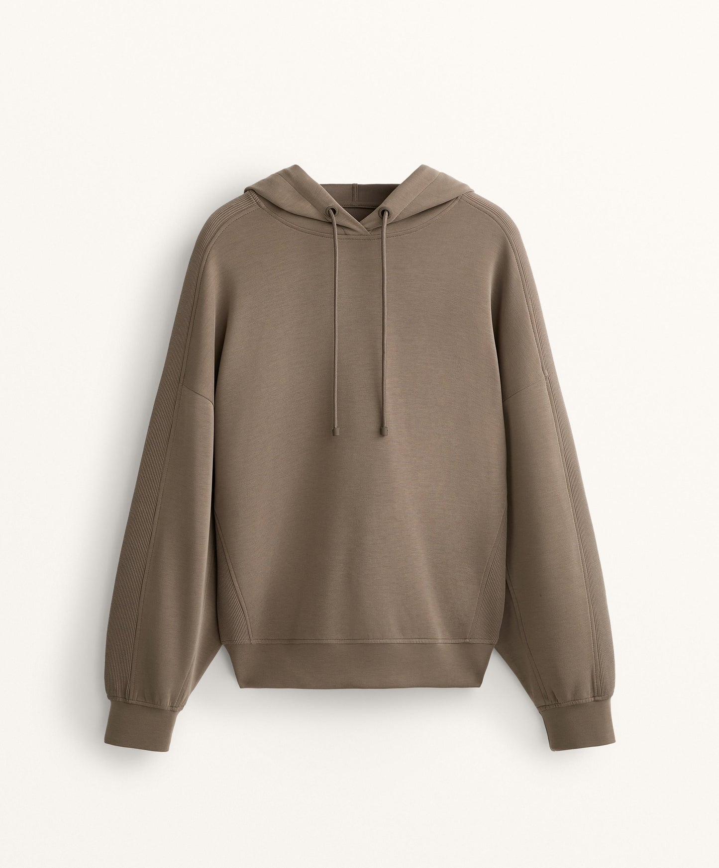 Boxy rib detail hoodie in soft modal