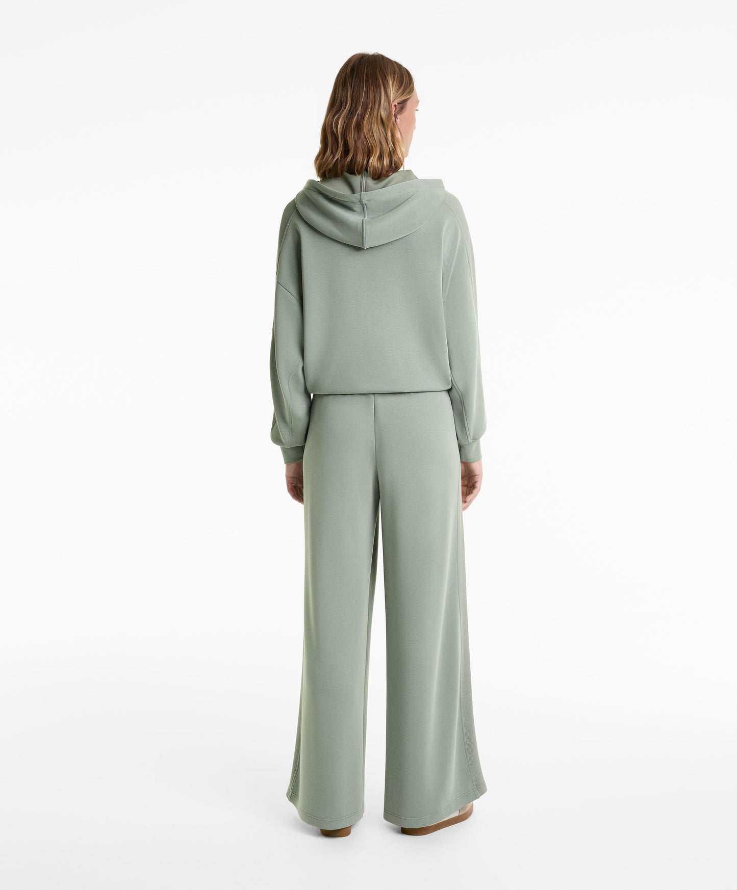 Boxy rib detail hoodie in soft modal