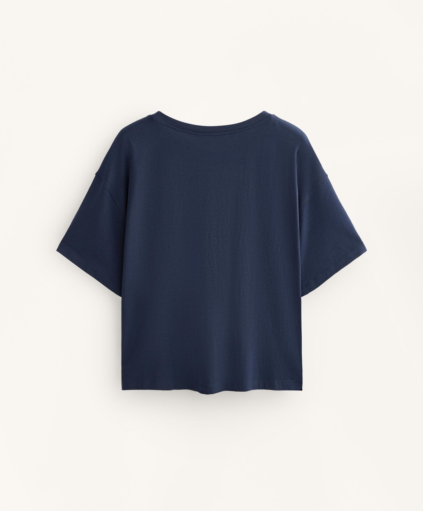 Boxy short-sleeve cotton blend T-shirt