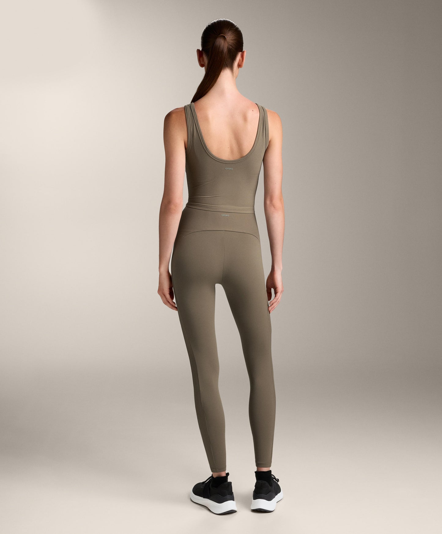 Comfortlux high-rise ankle-length rib leggings