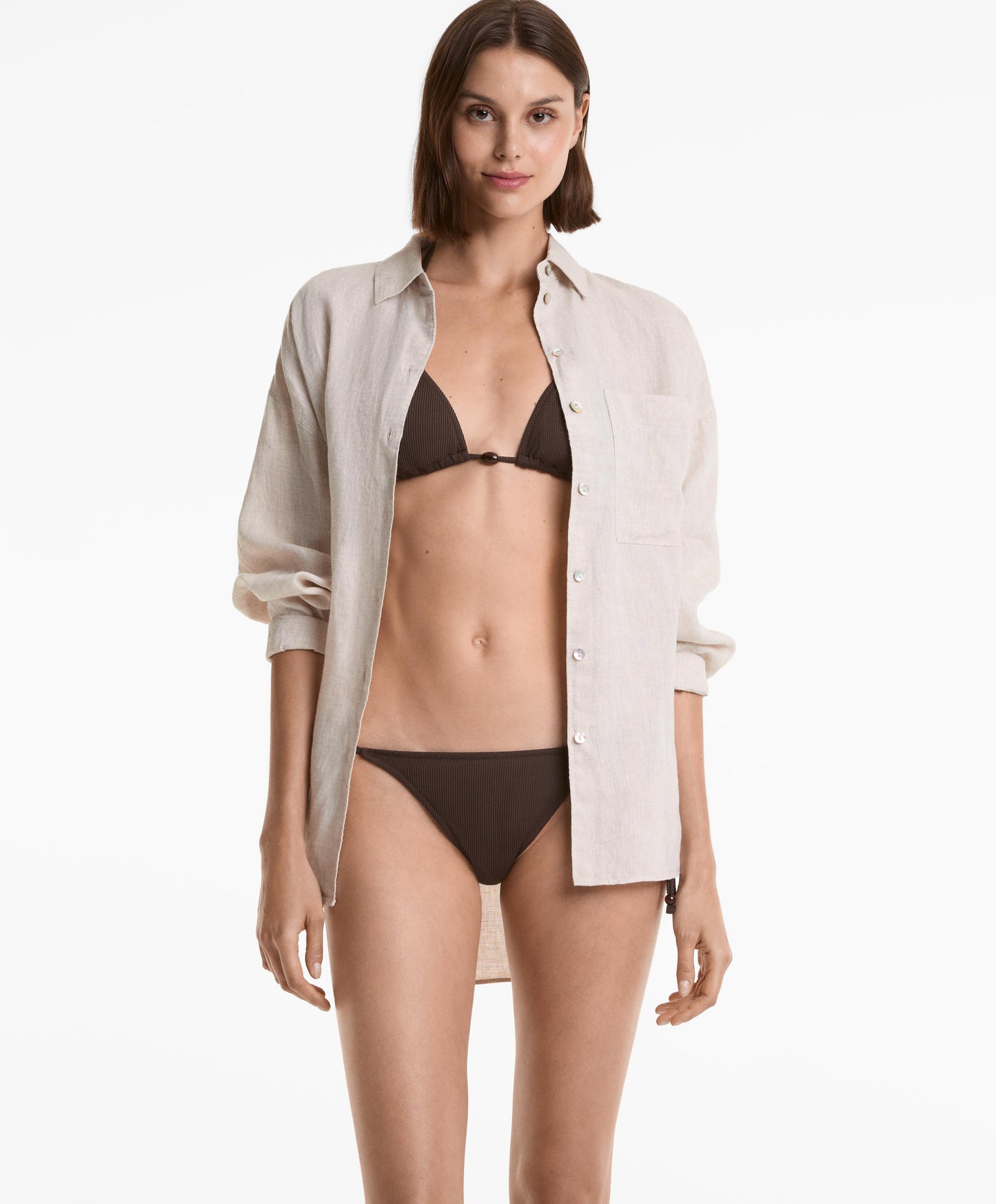 Medium-coverage tie rib bikini briefs