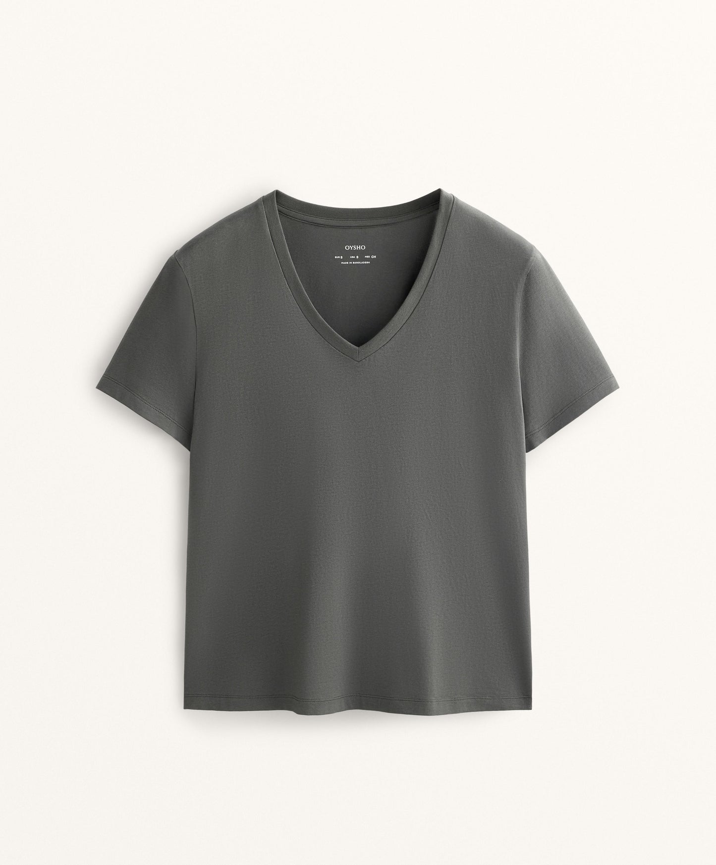Cotton blend V-neck T-shirt