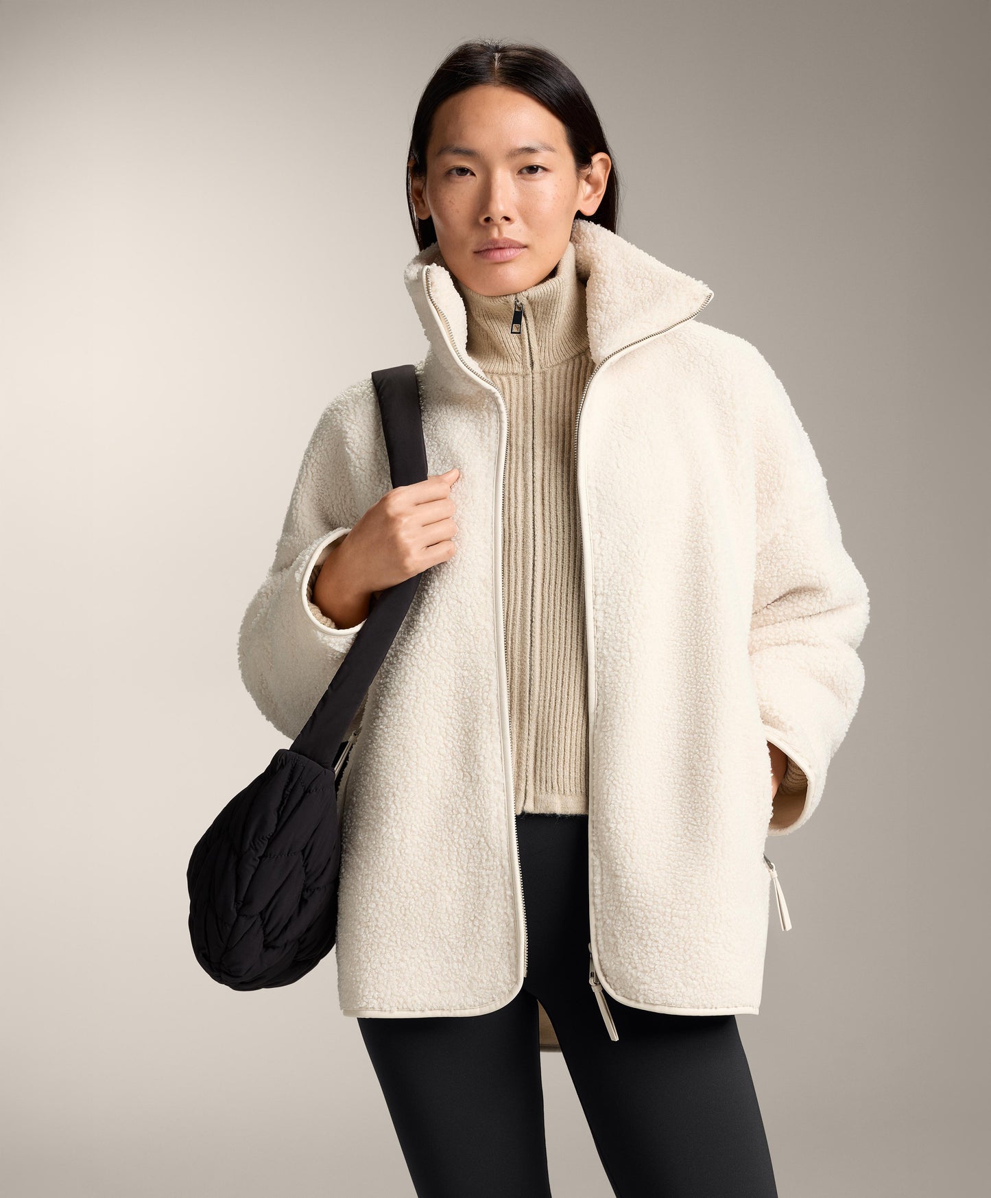 Faux-shearling oversize jacket