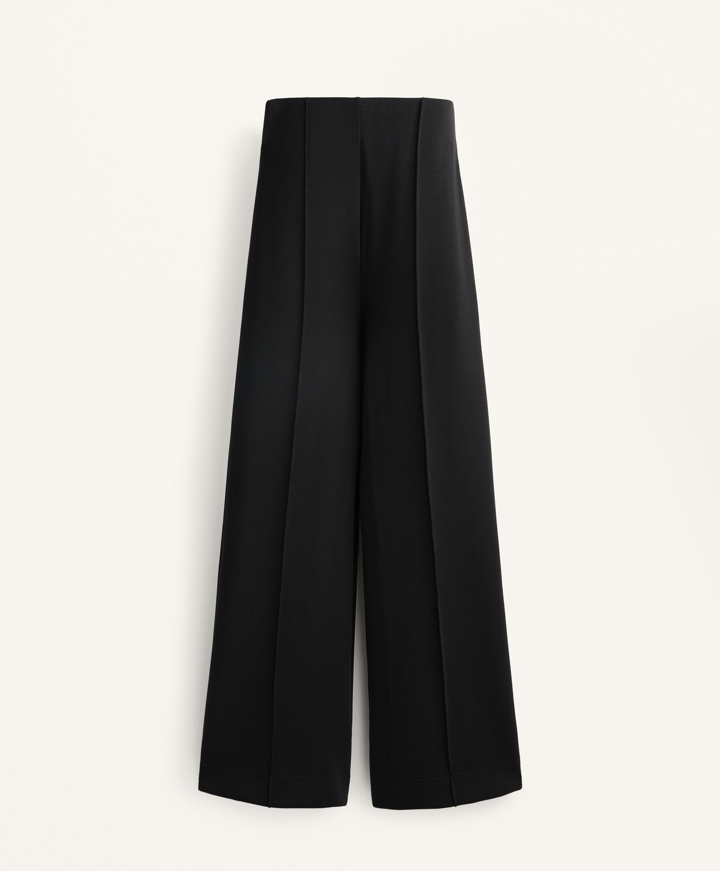 Straight-leg soft-touch modal trousers with crease