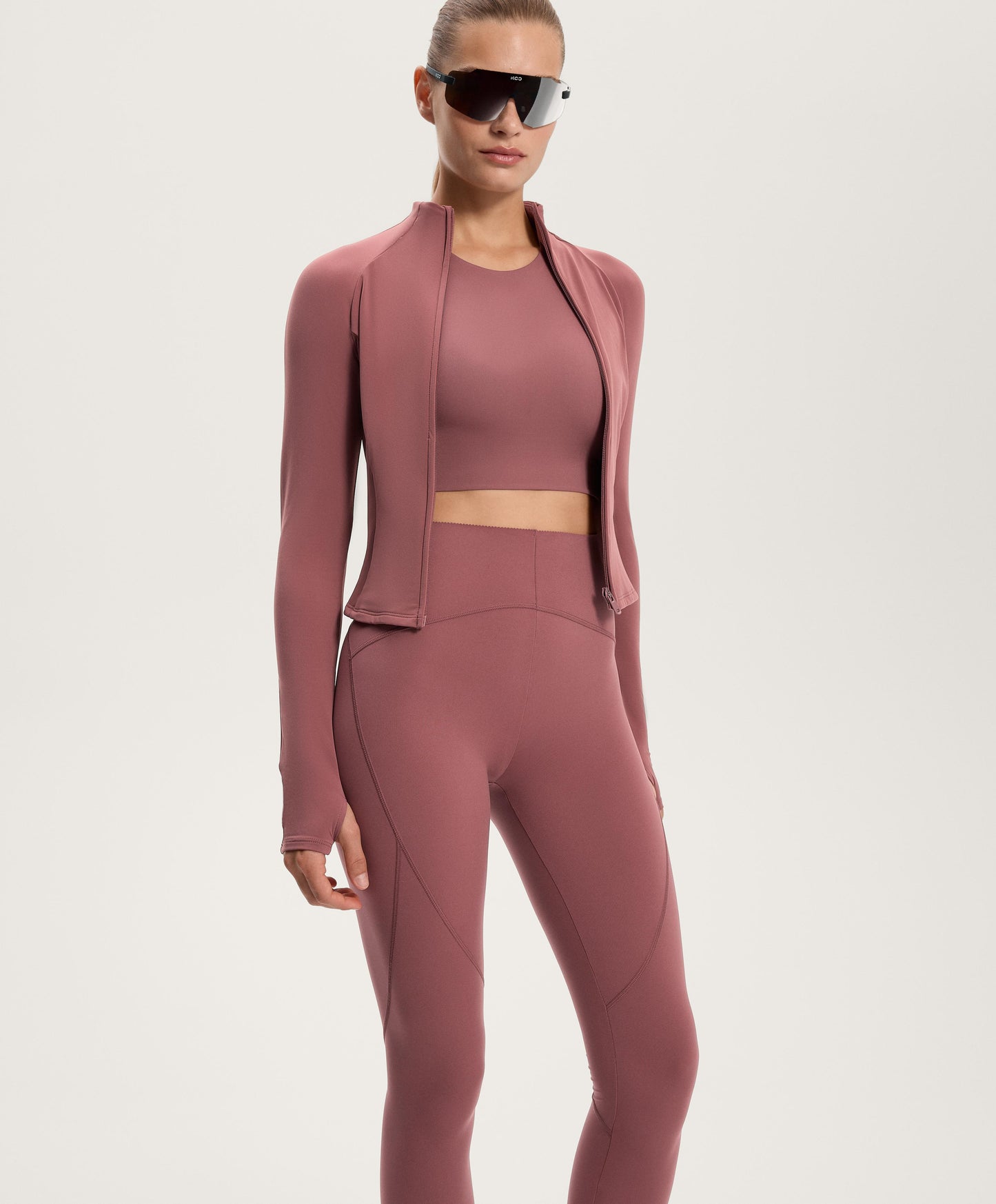 Compressive high rise ankle-length basic leggings