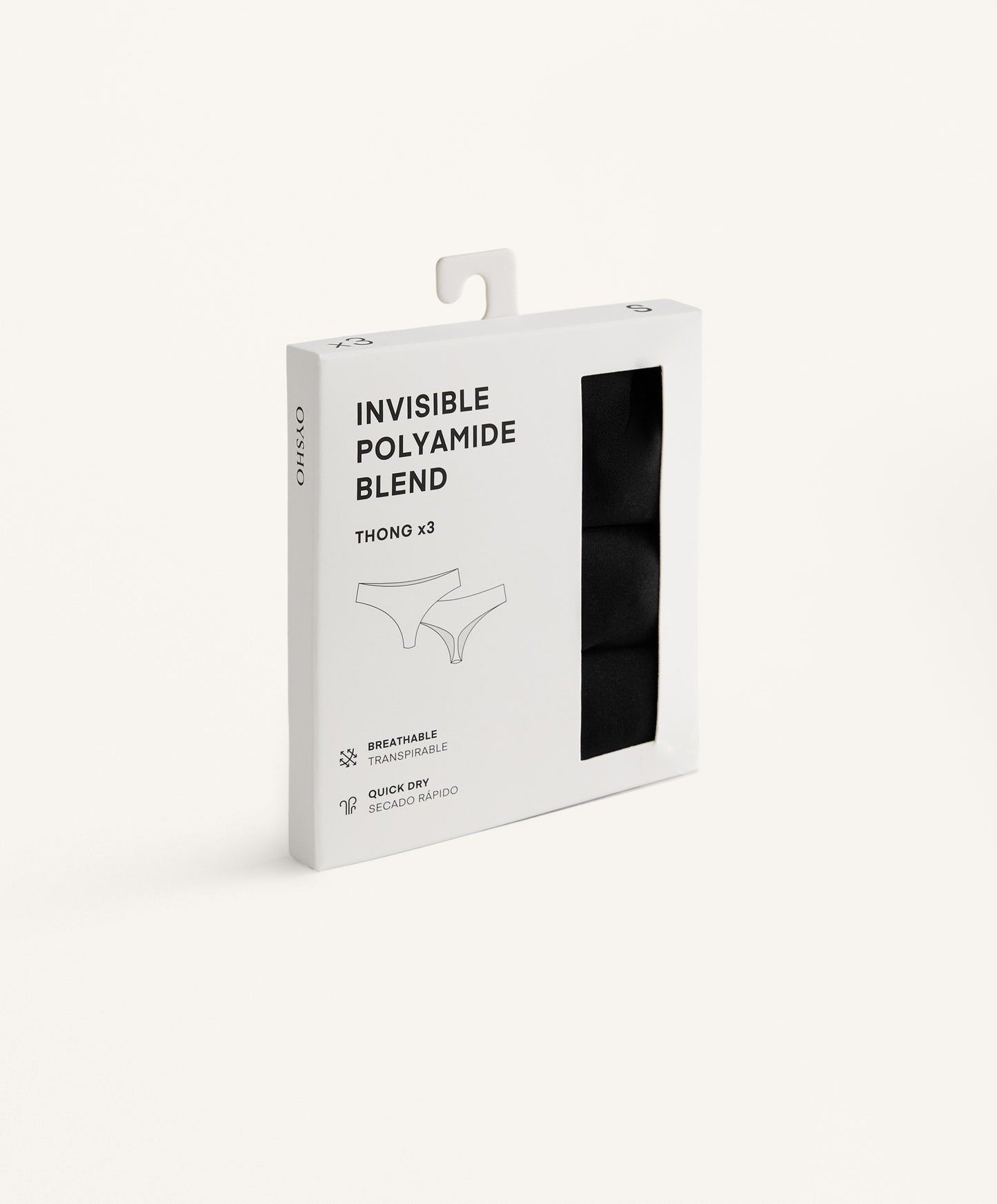 3 seamless invisible polyamide blend thongs