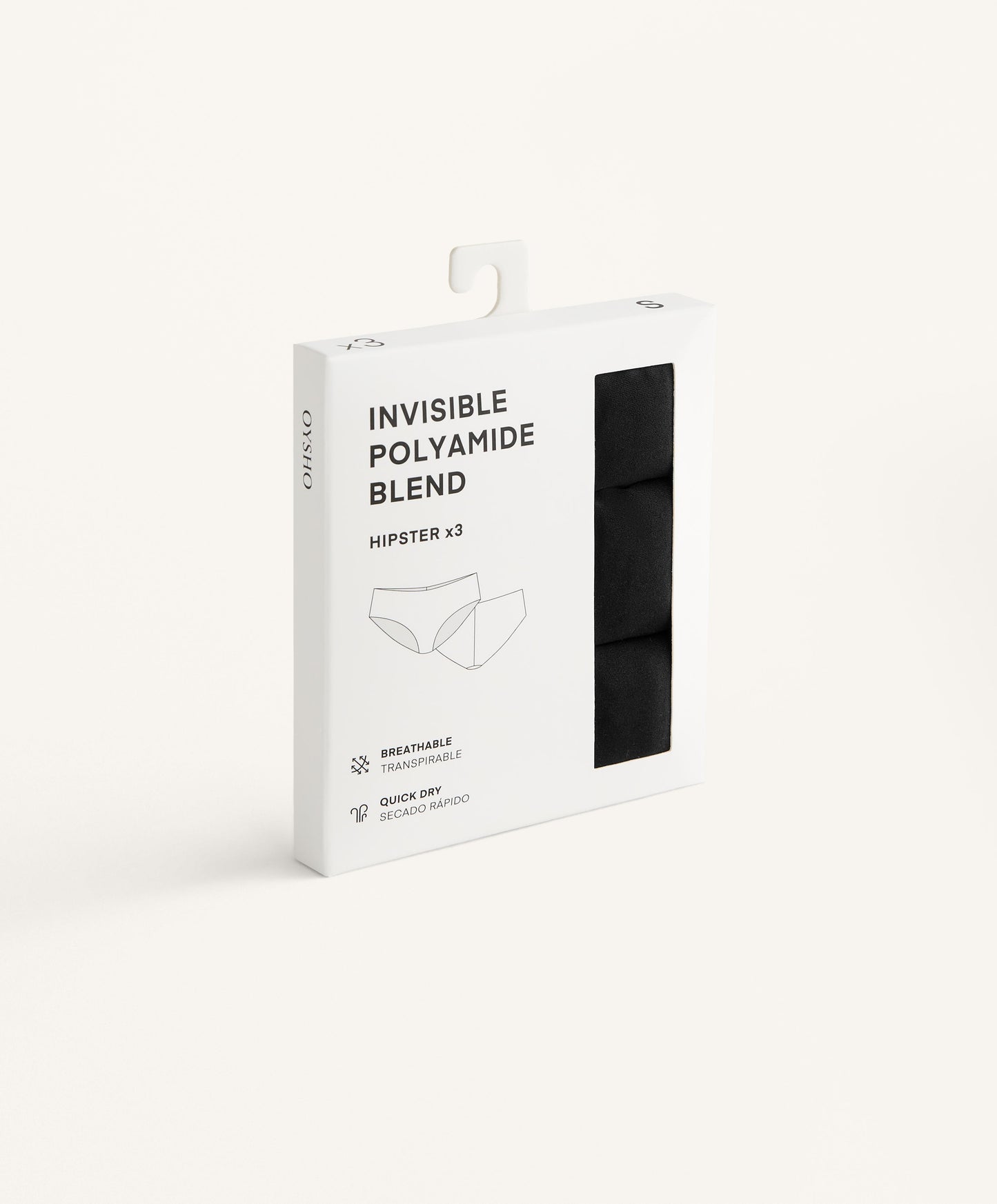 3-pack invisible polyamide blend hipster briefs