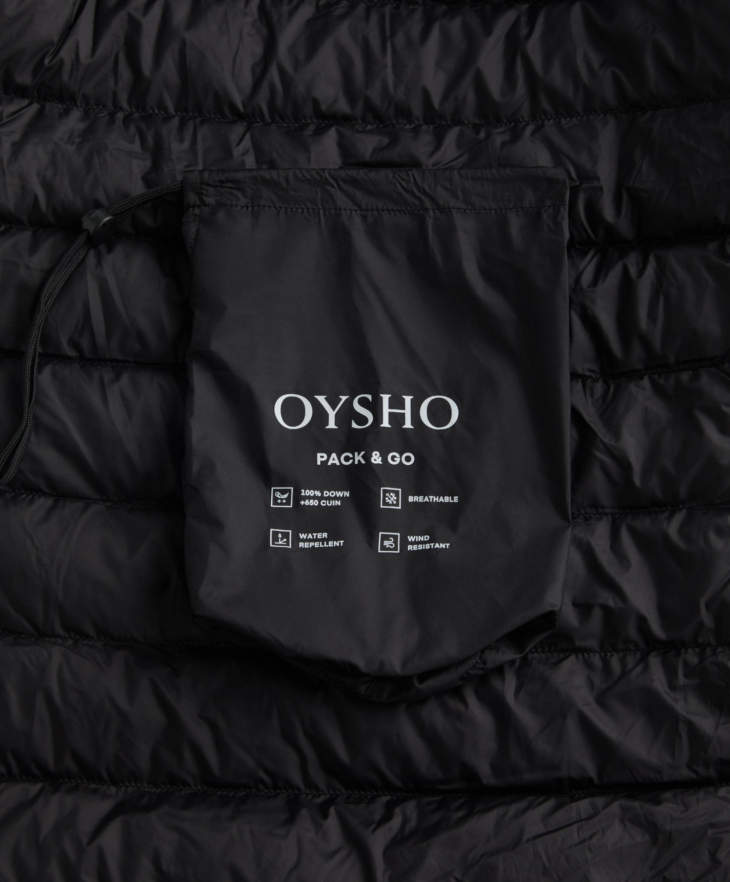 Lightweight packable 100% down water-repellent jacket