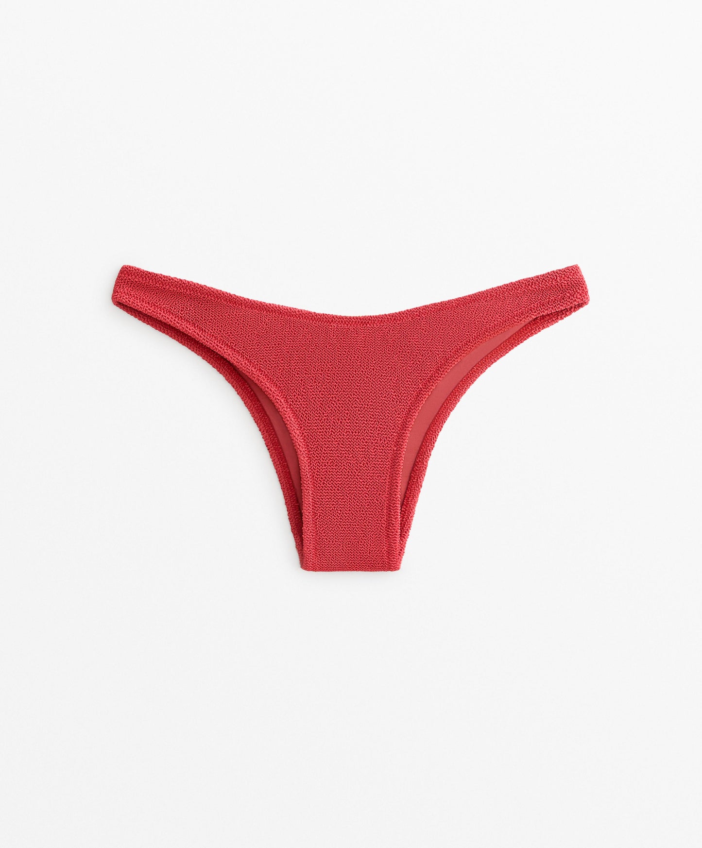 U-Cut Crinkle Mid-Rise Bikini Bottoms