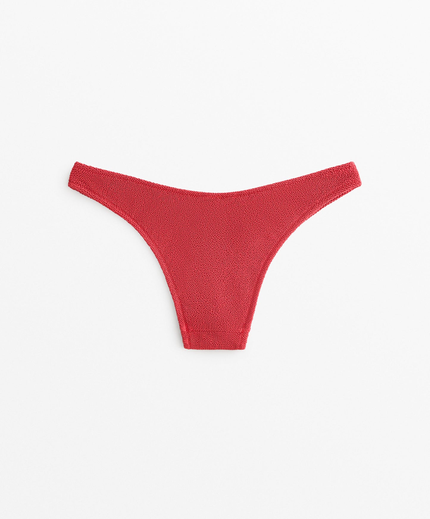U-Cut Crinkle Mid-Rise Bikini Bottoms