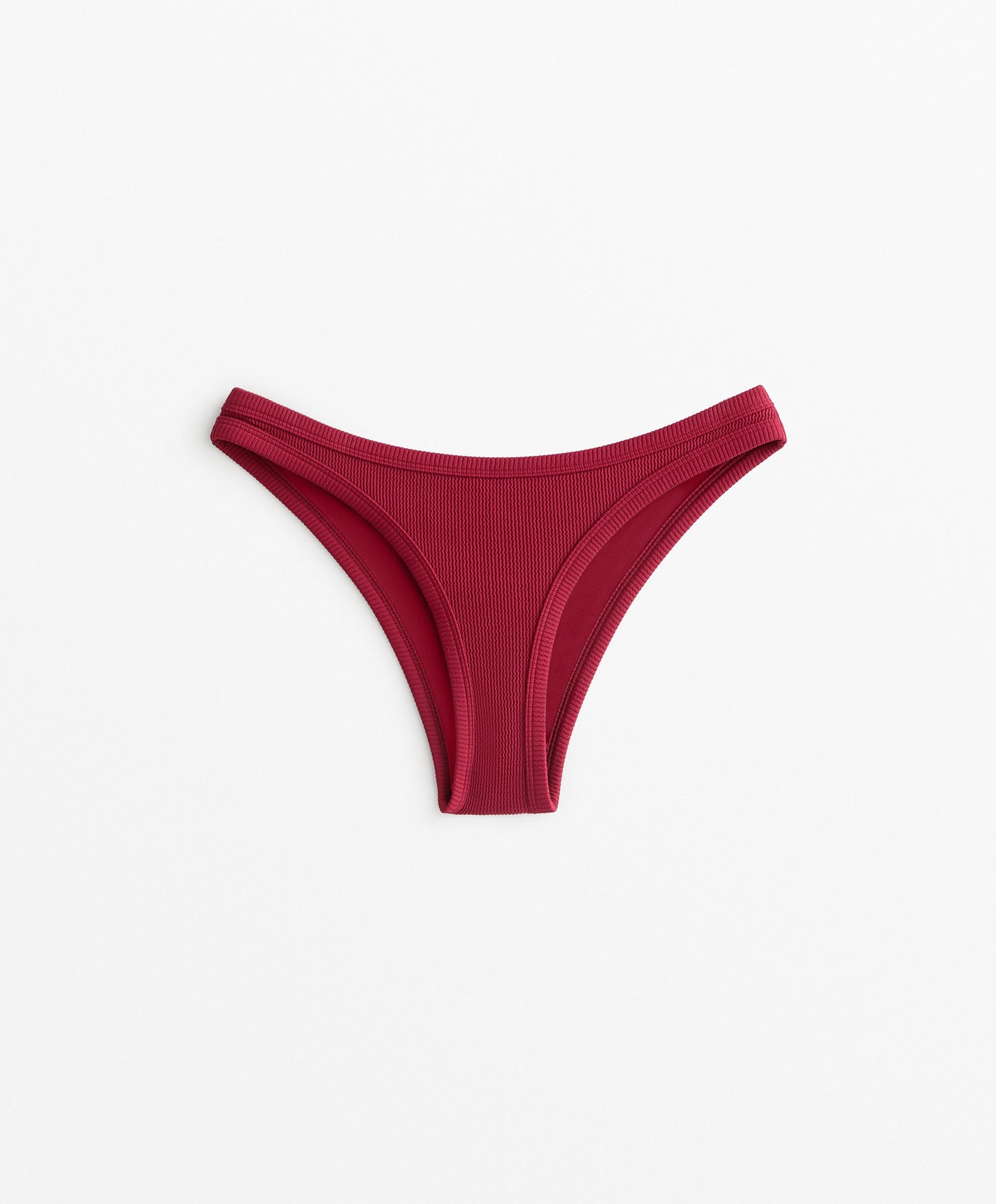 Ribbed U-cut medium bikini bottoms