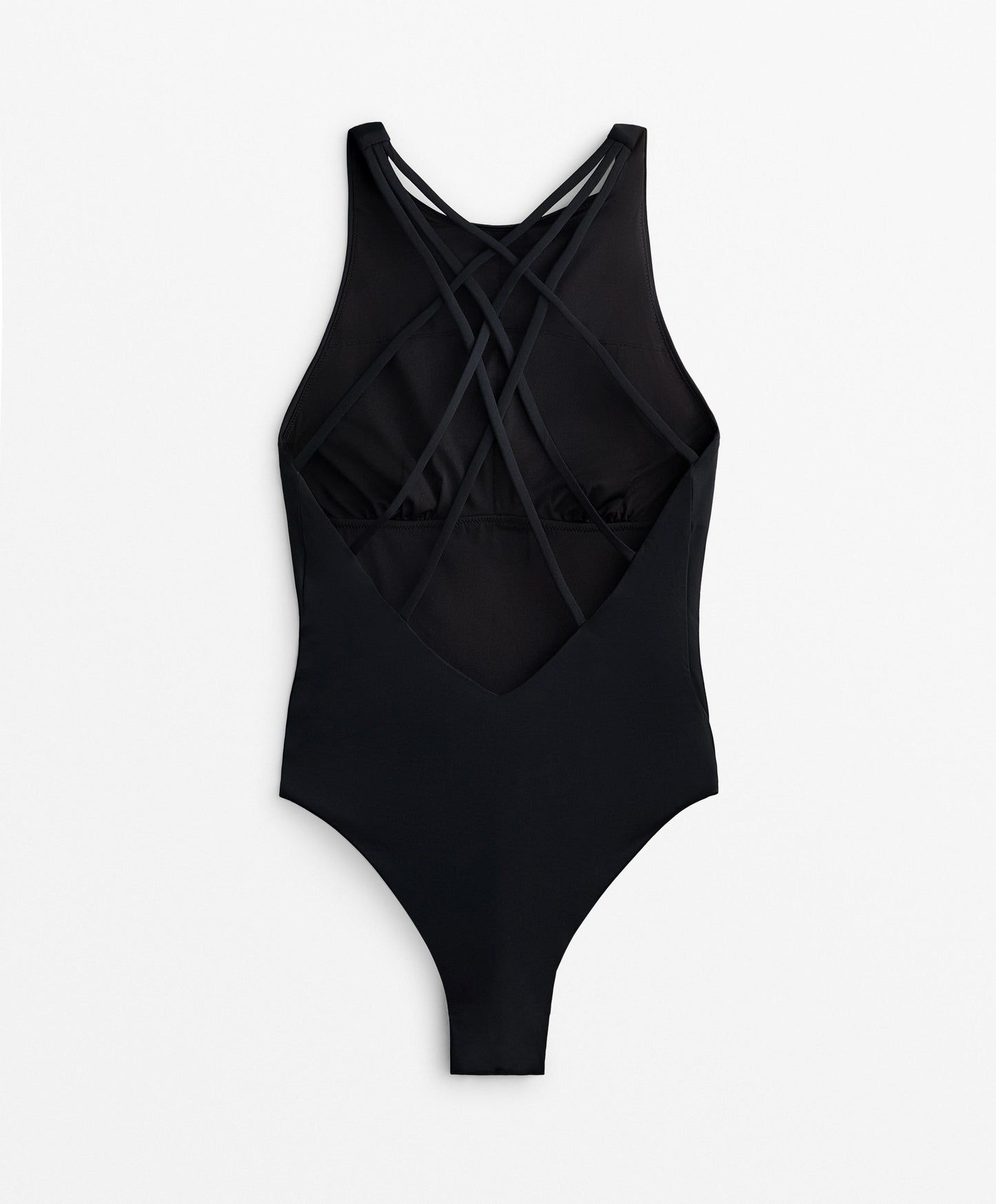 Crossover strap halterneck swimsuit