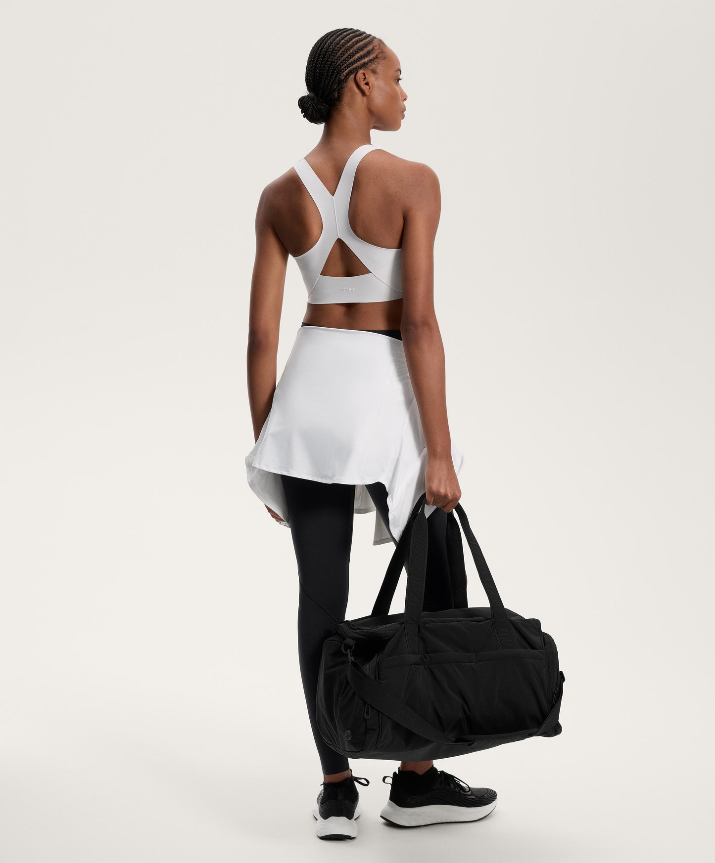 Compressive medium-support bra with cups