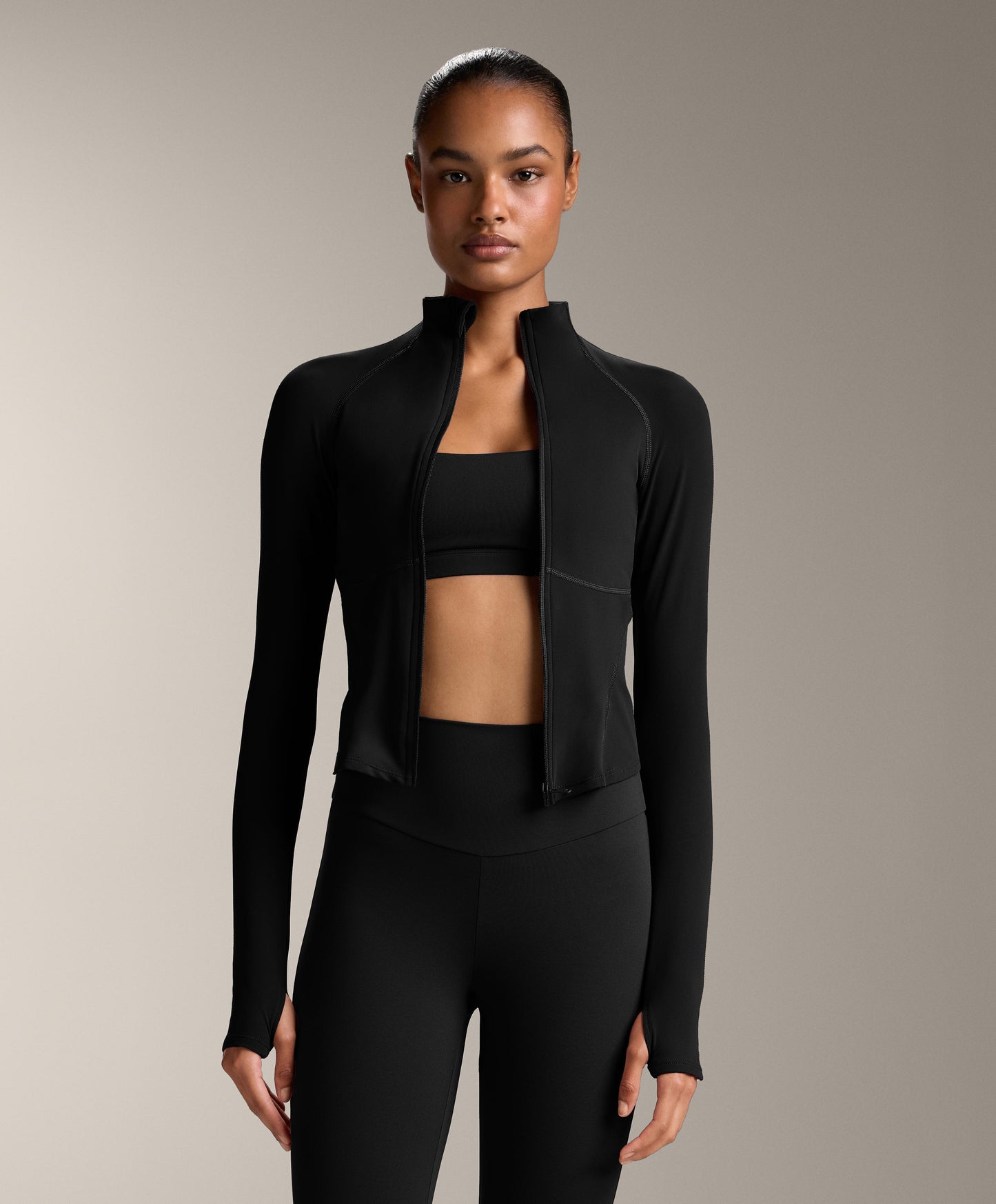 Light warm technical jacket with seams