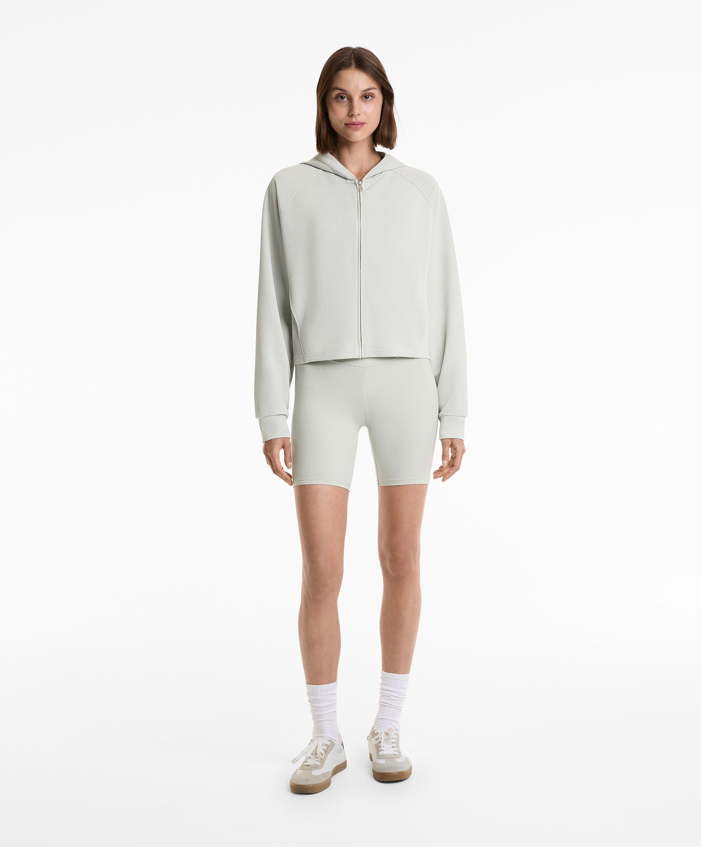 29% modal rib hooded jacket