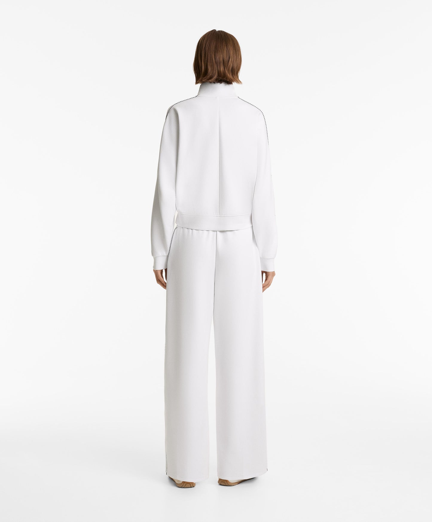 Cotton medium weight piqu¨¦ piping jacket