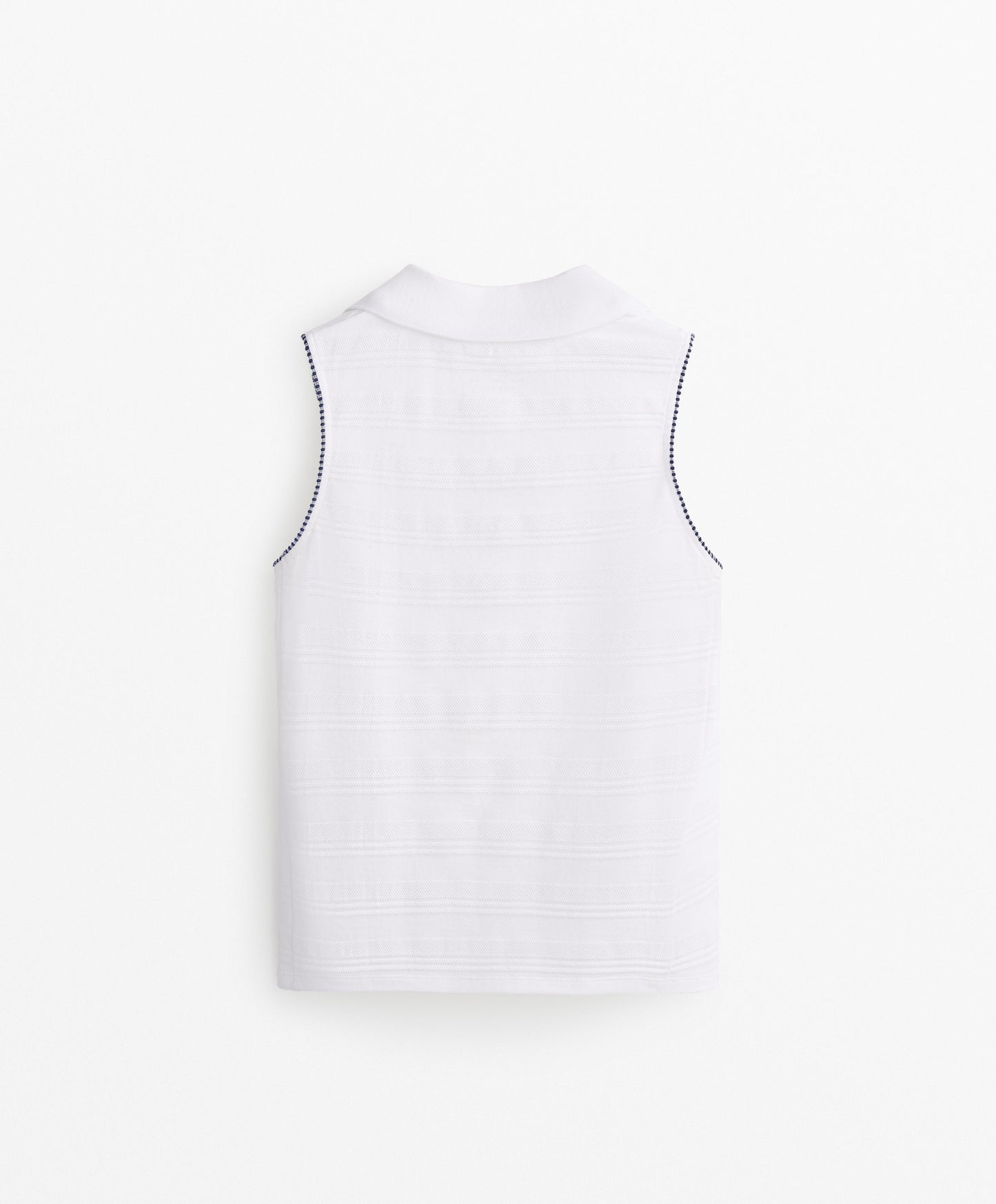 100% cotton sleeveless jacquard polo shirt