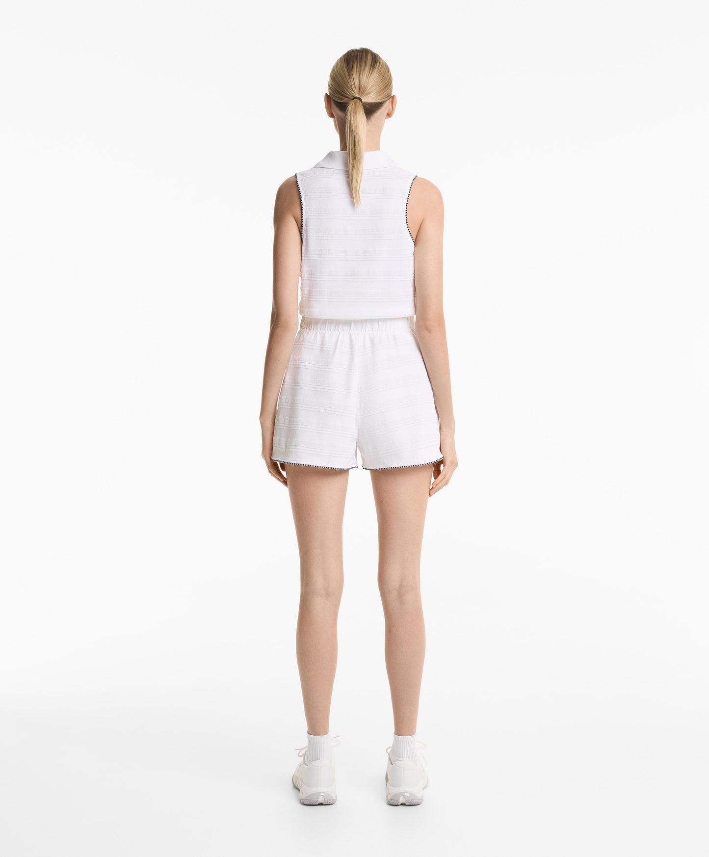 100% cotton sleeveless jacquard polo shirt