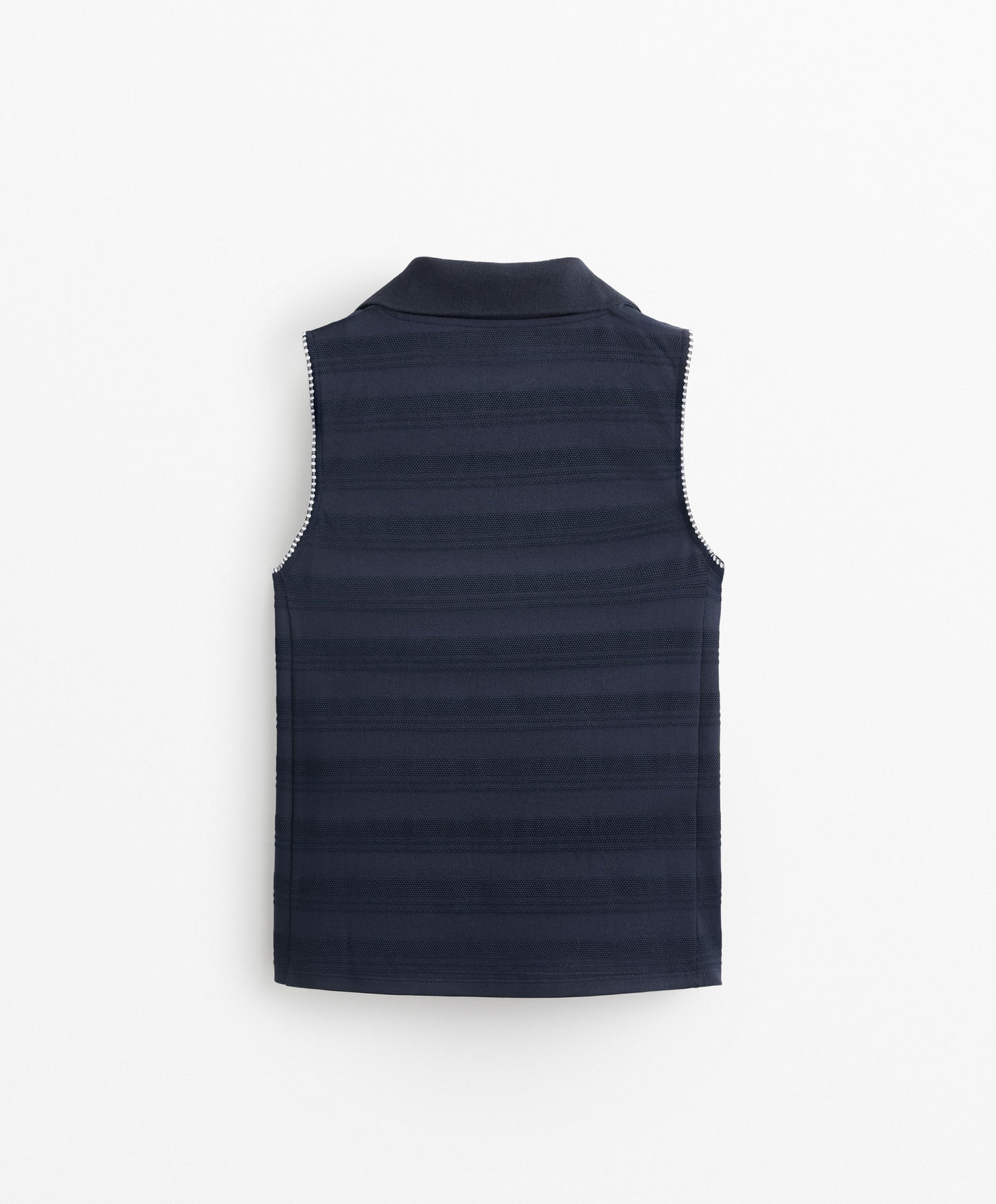 100% cotton sleeveless jacquard polo shirt