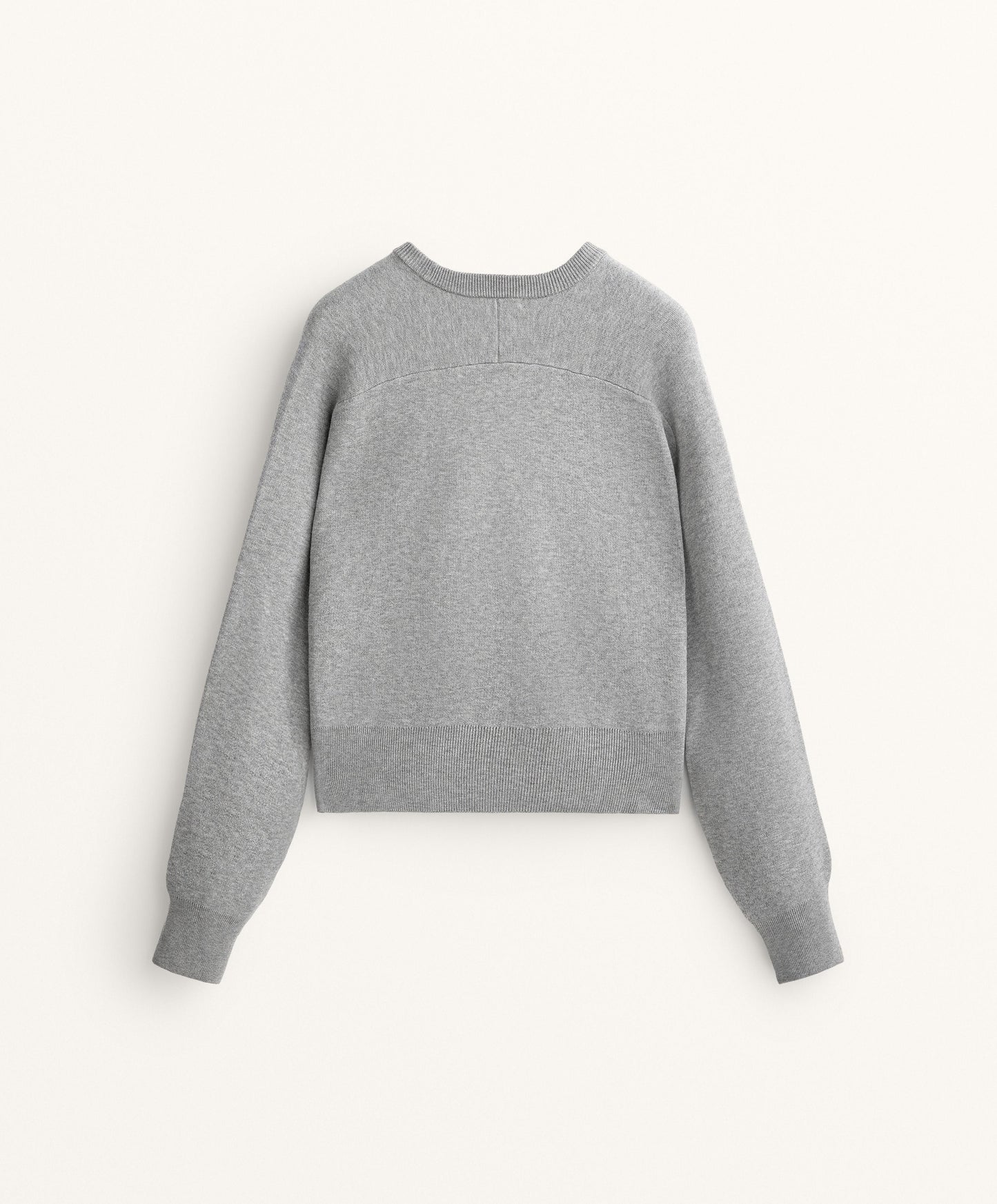 Round neck knit jumper with rib details