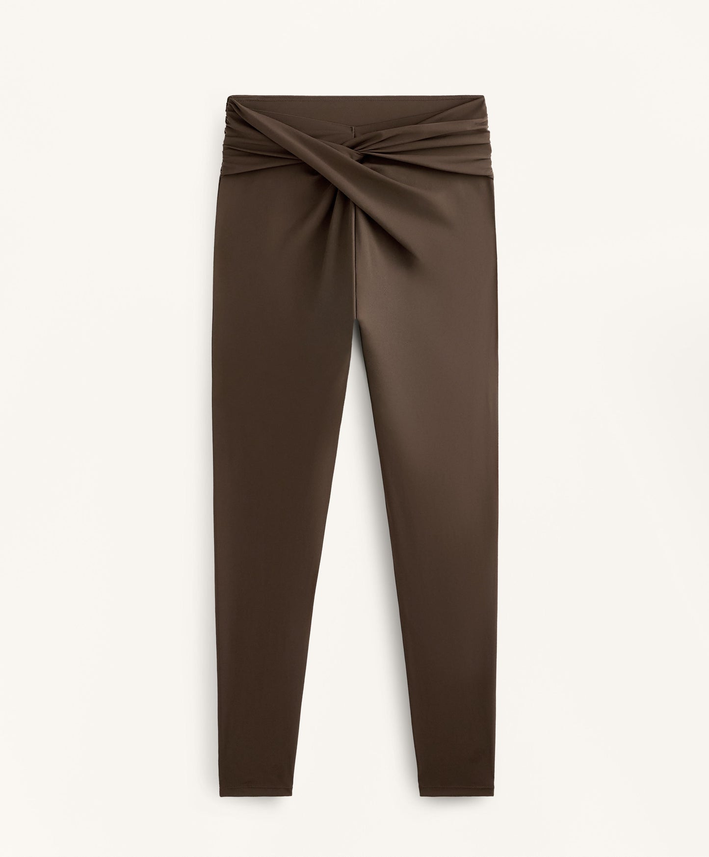 Light Touch draped V-cut ankle-length leggings