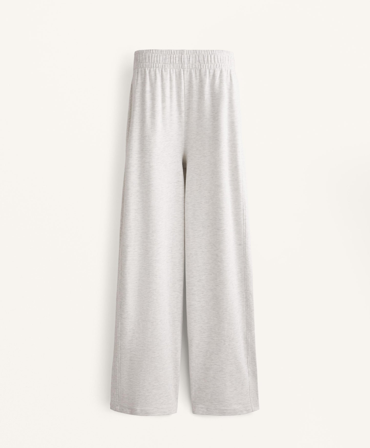 Wide leg trousers with rib detail in cotton and modal