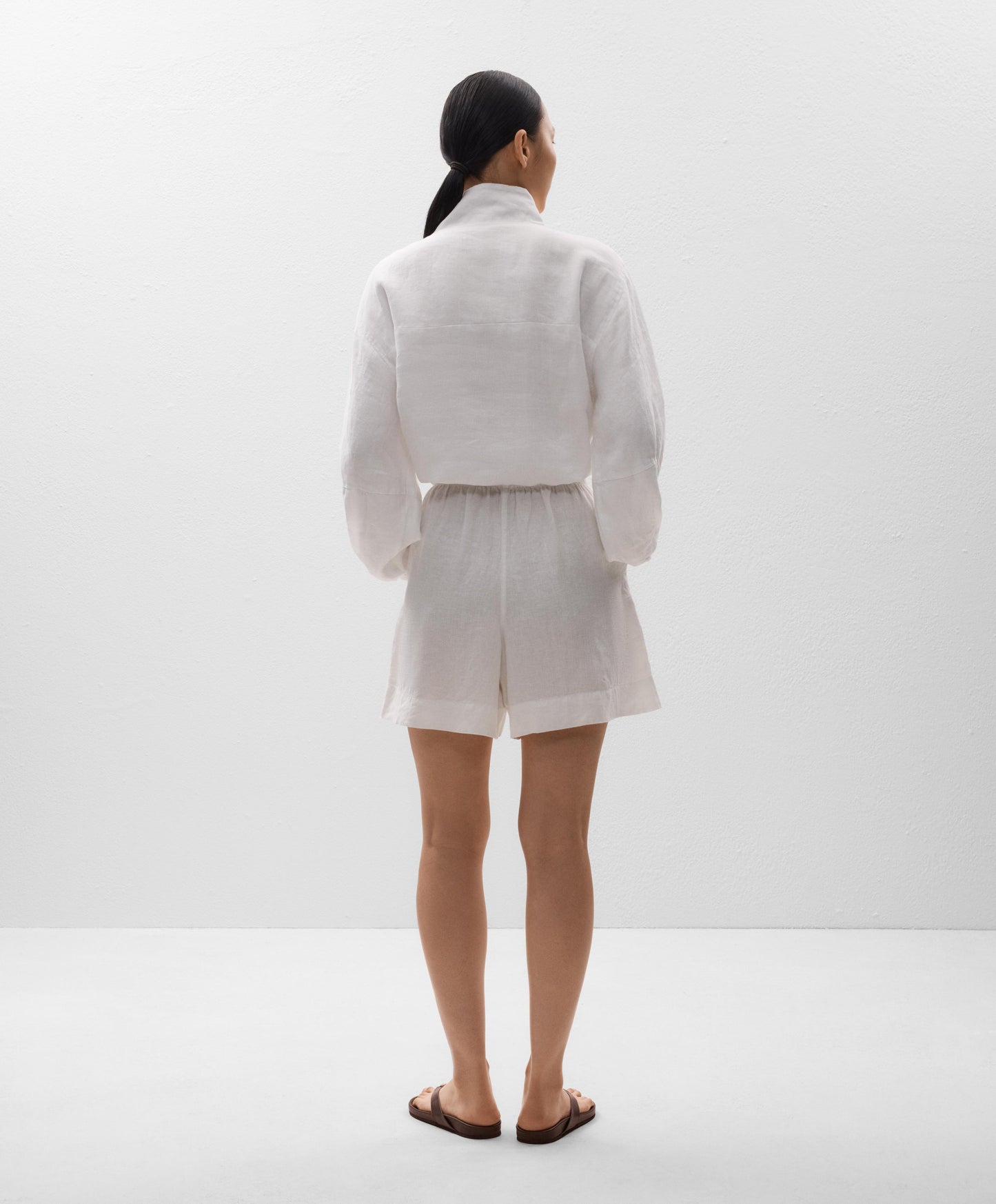 100% linen Bermuda shorts