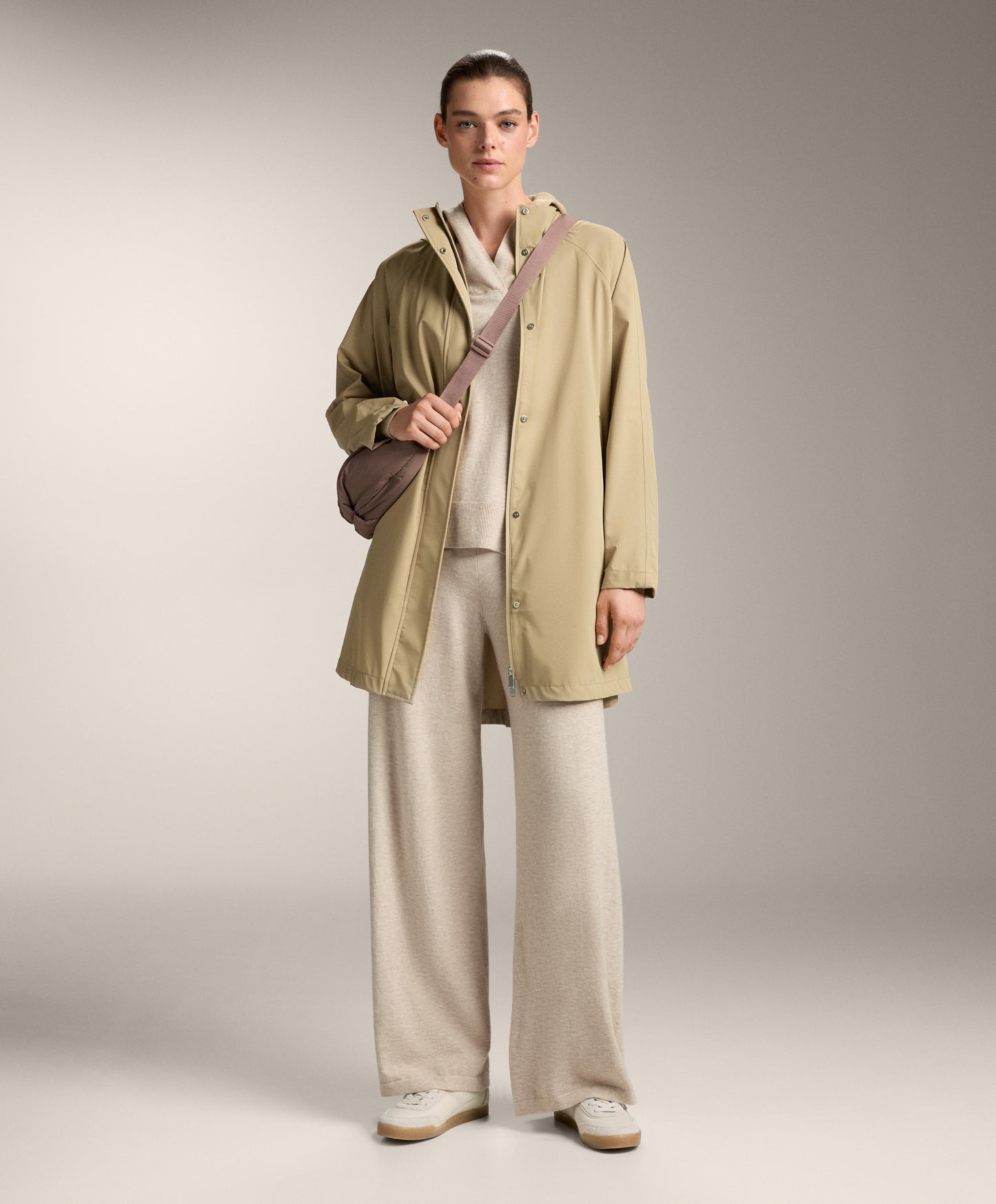 Wide leg knit trousers