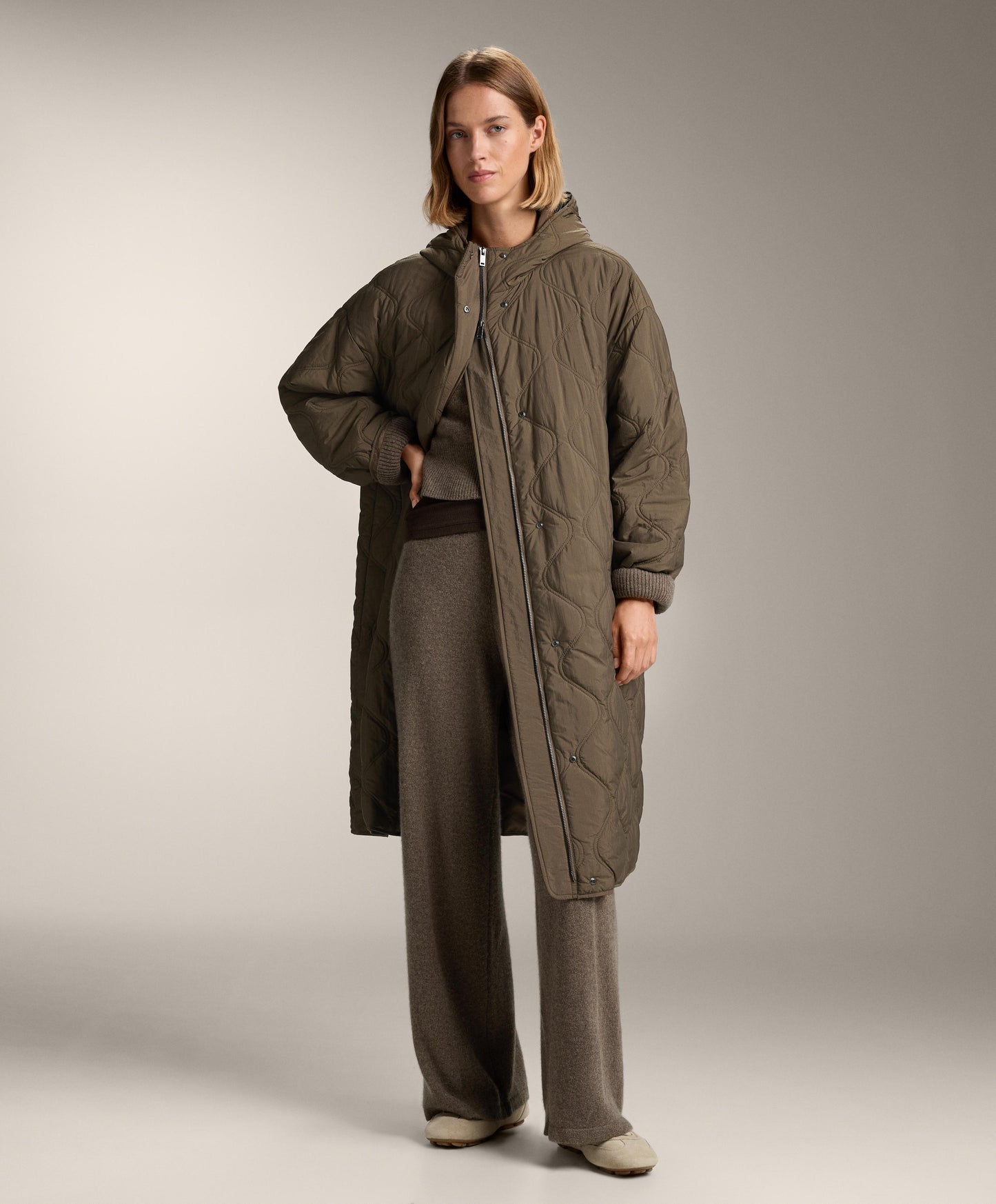 Straight leg 100% cashmere trousers