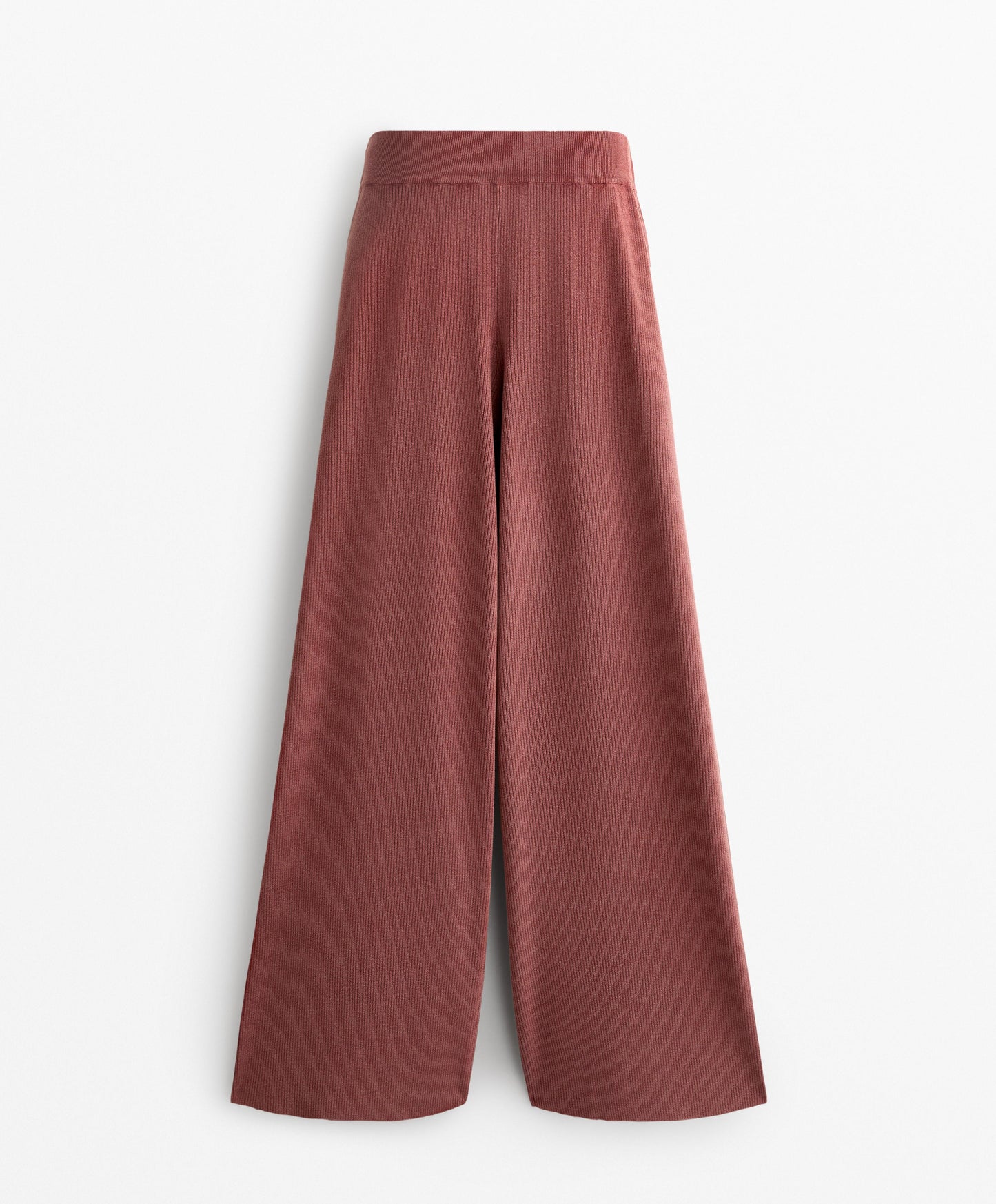 Washed knit straight leg trousers