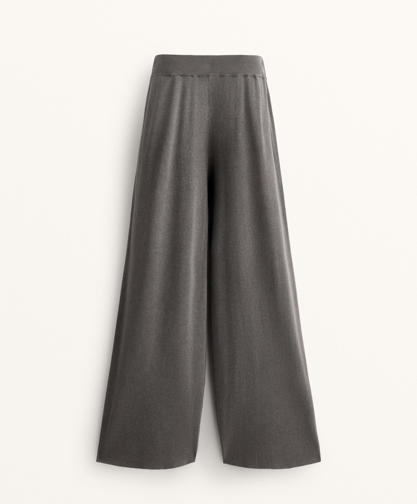 Washed knit straight leg trousers