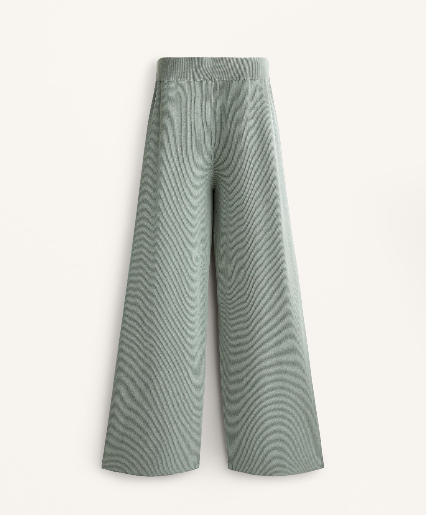 Washed knit straight leg trousers