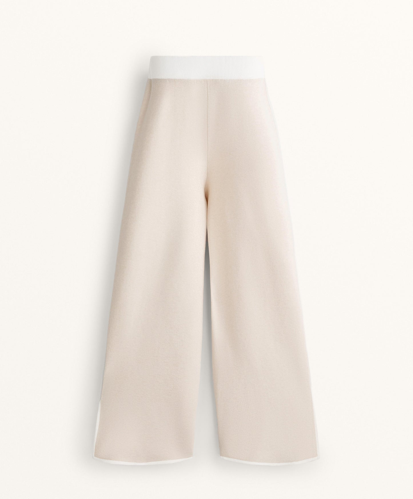Contrast piping straight leg knit trousers