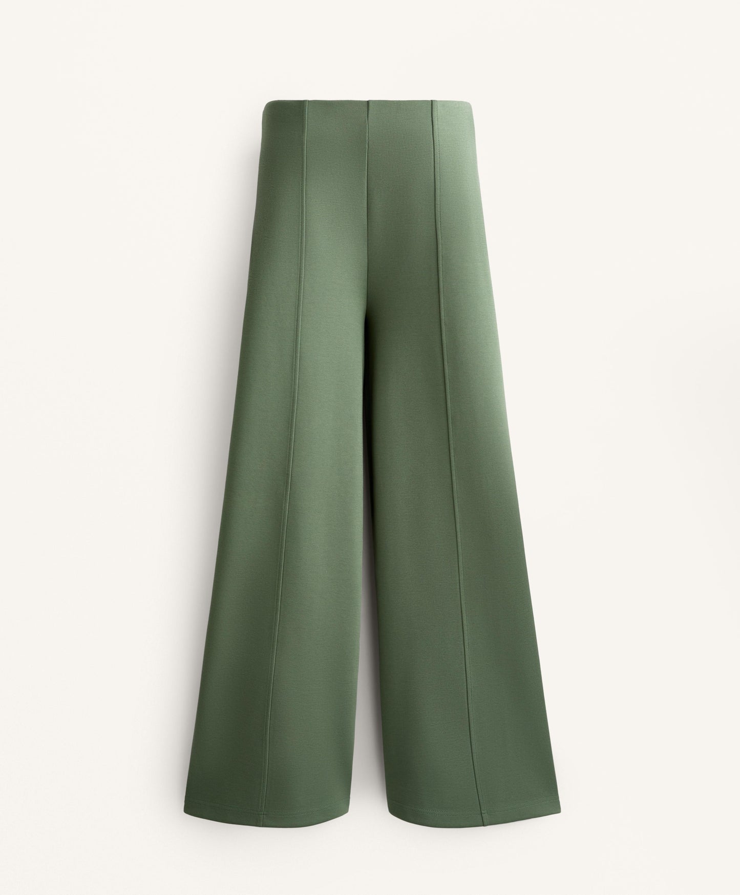 Super high rise piqu¨¦ long trousers with cotton