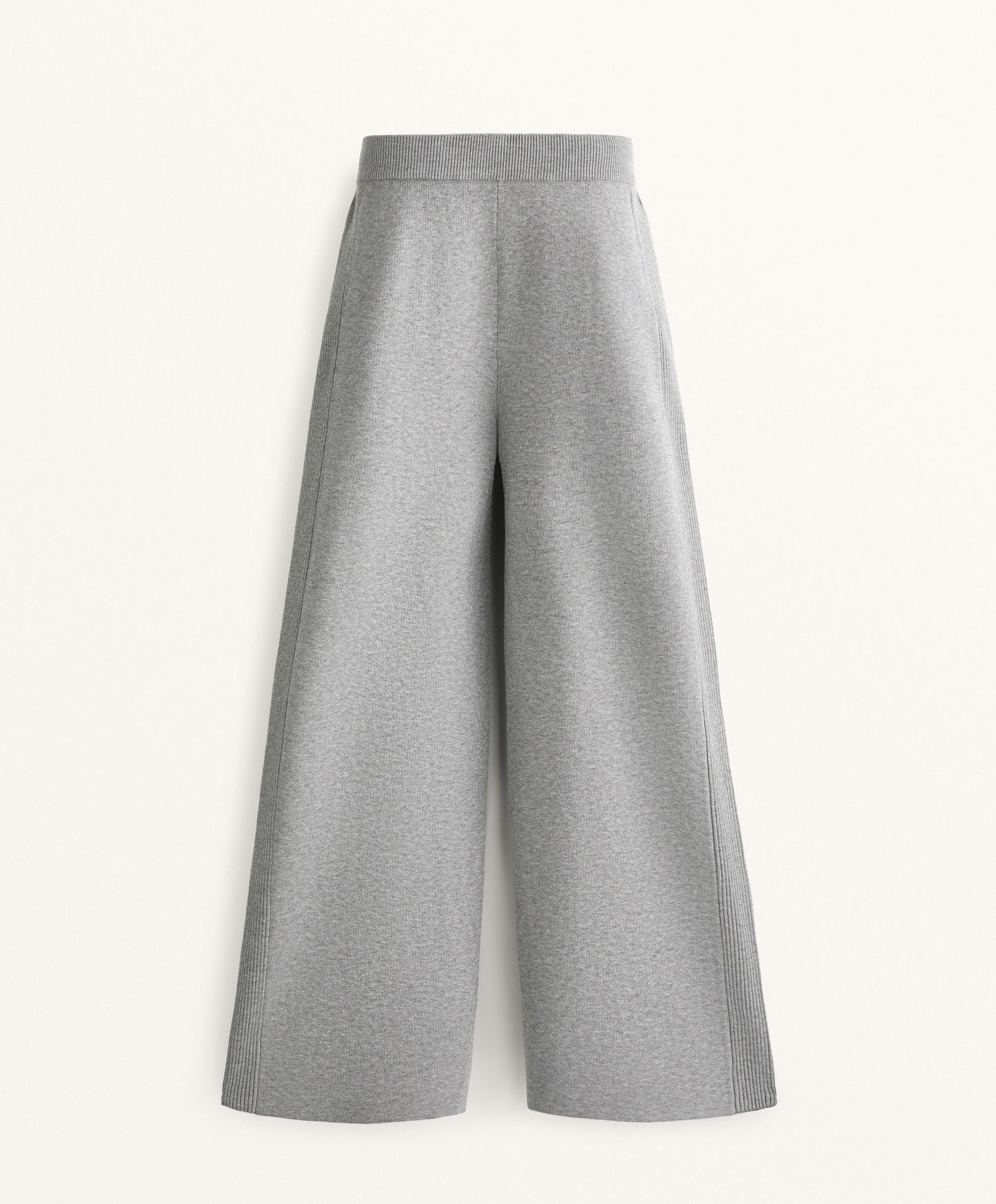 Straight-leg knit trousers with side rib