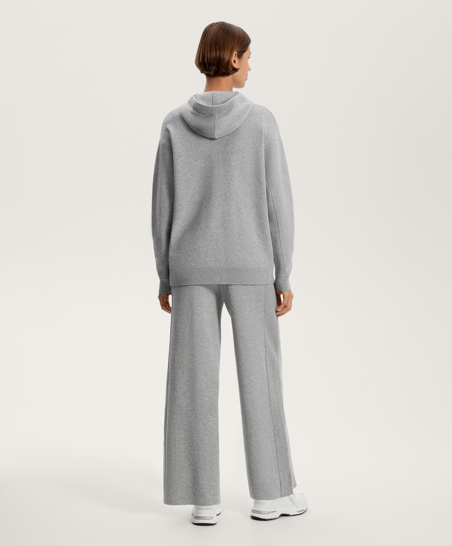 Straight-leg knit trousers with side rib