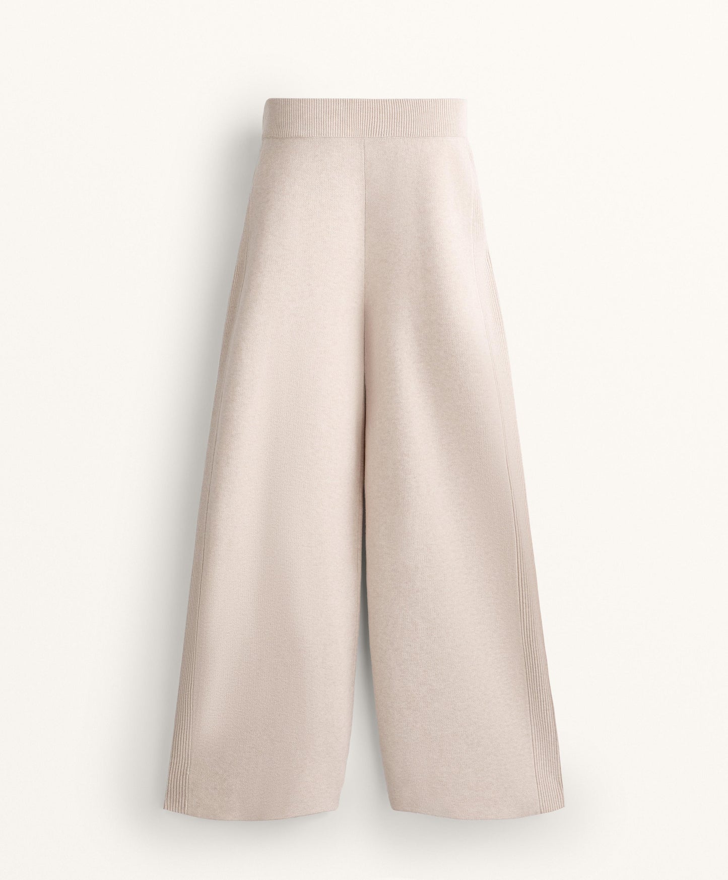 Straight-leg knit trousers with side rib
