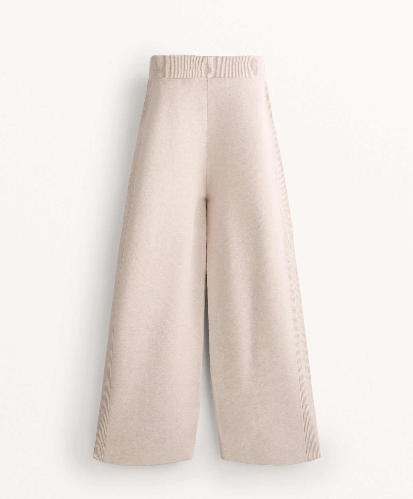 Straight-leg knit trousers with side rib