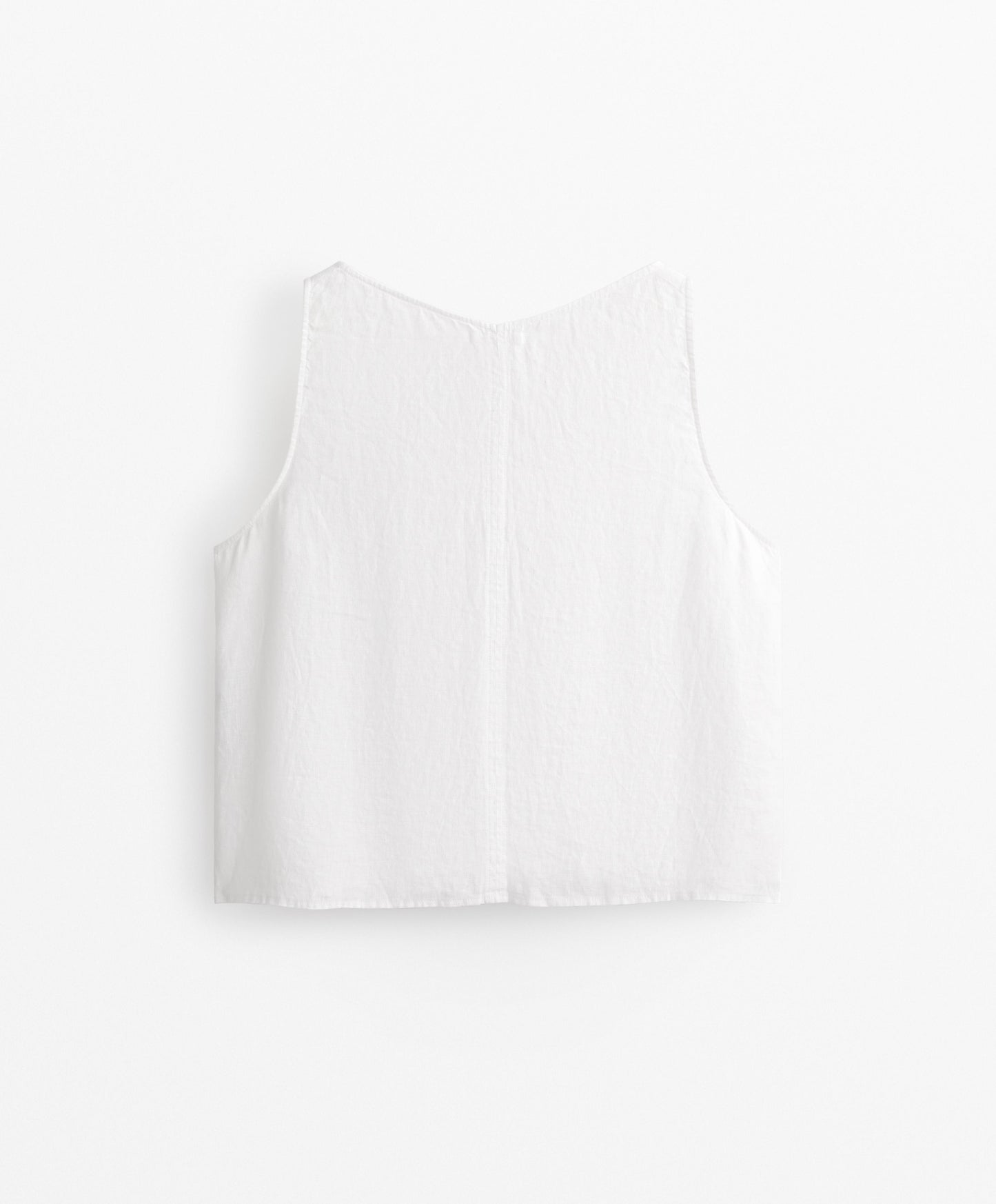 V-neck 100% linen top