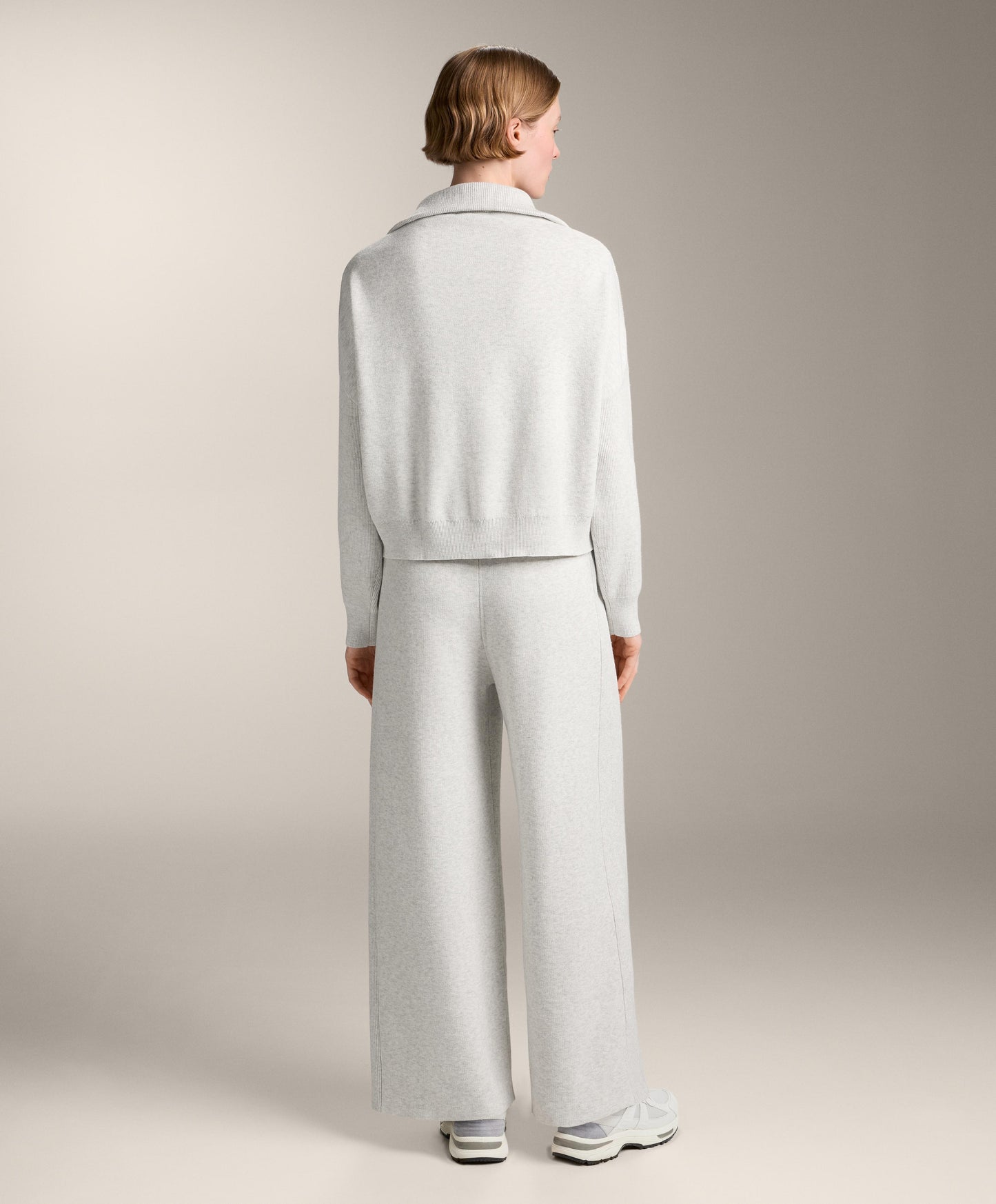 Rib knit half-zip jumper