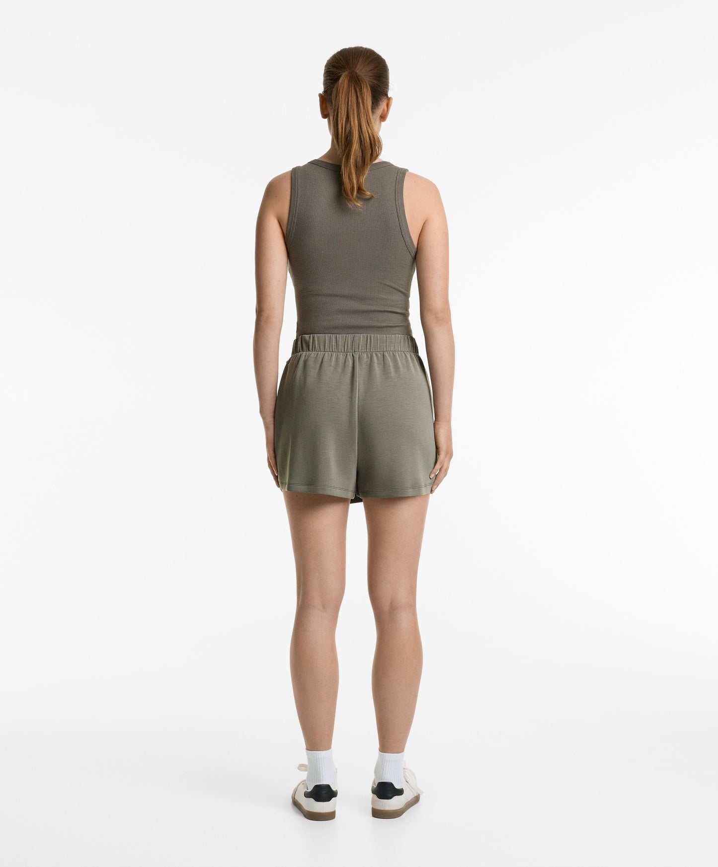 Soft-touch modal buckle trouser skirt