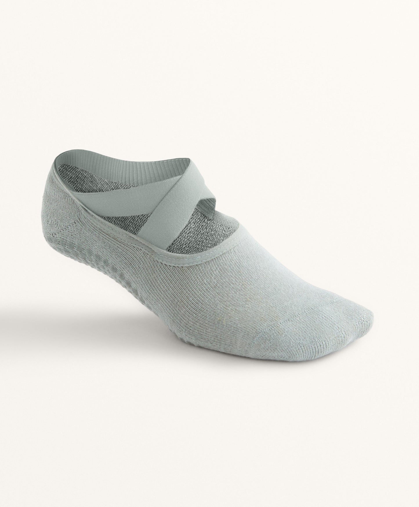 2 pairs of cotton blend yoga and Pilates socks with crossover straps and padding