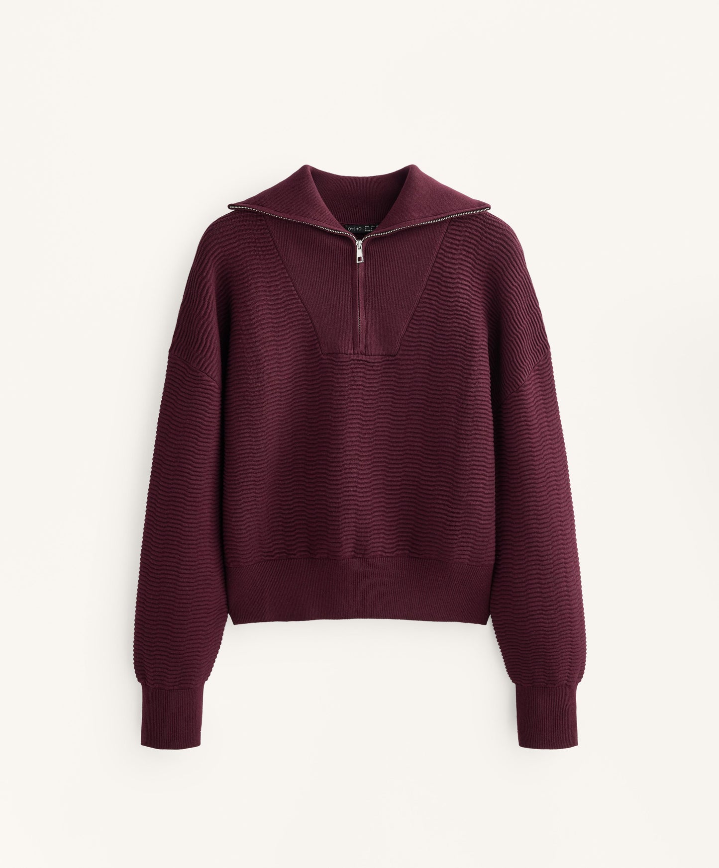 Textured Half-Zip Knit Jumper