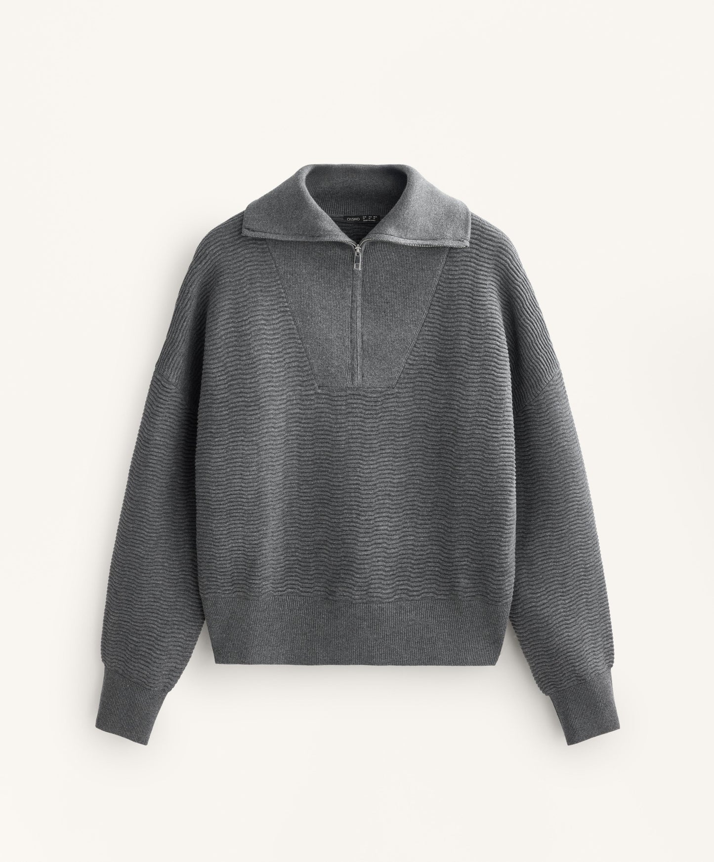Textured Half-Zip Knit Jumper