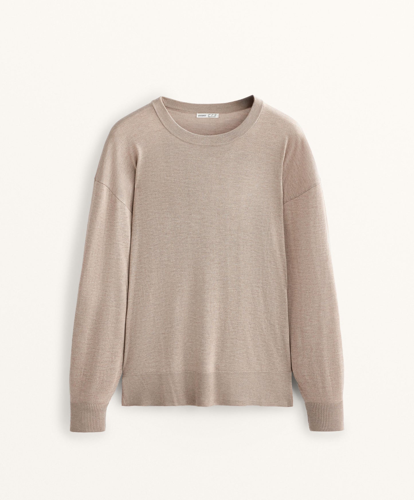 Round neck knit jumper 10% cashmere