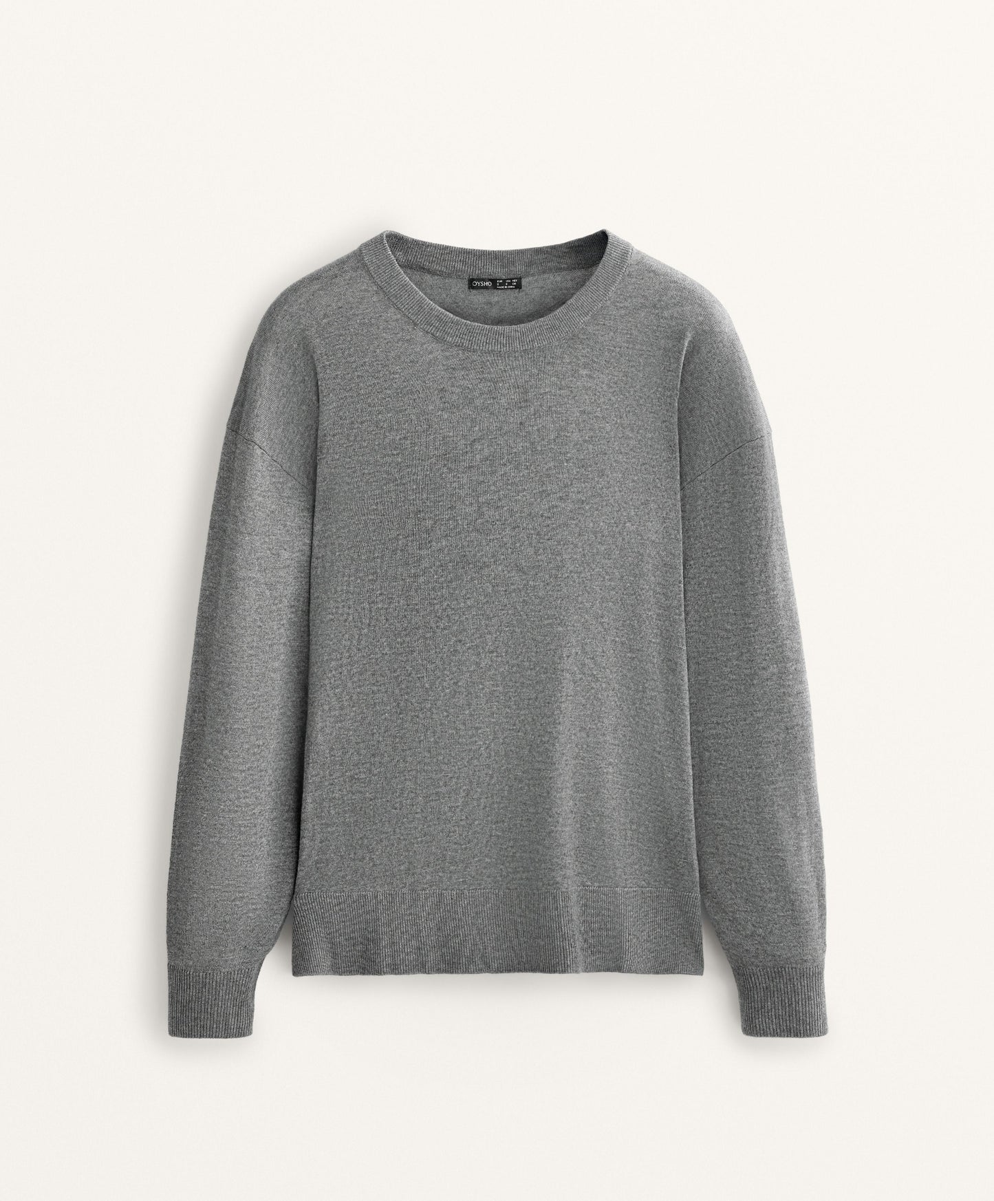 Round neck knit jumper 10% cashmere