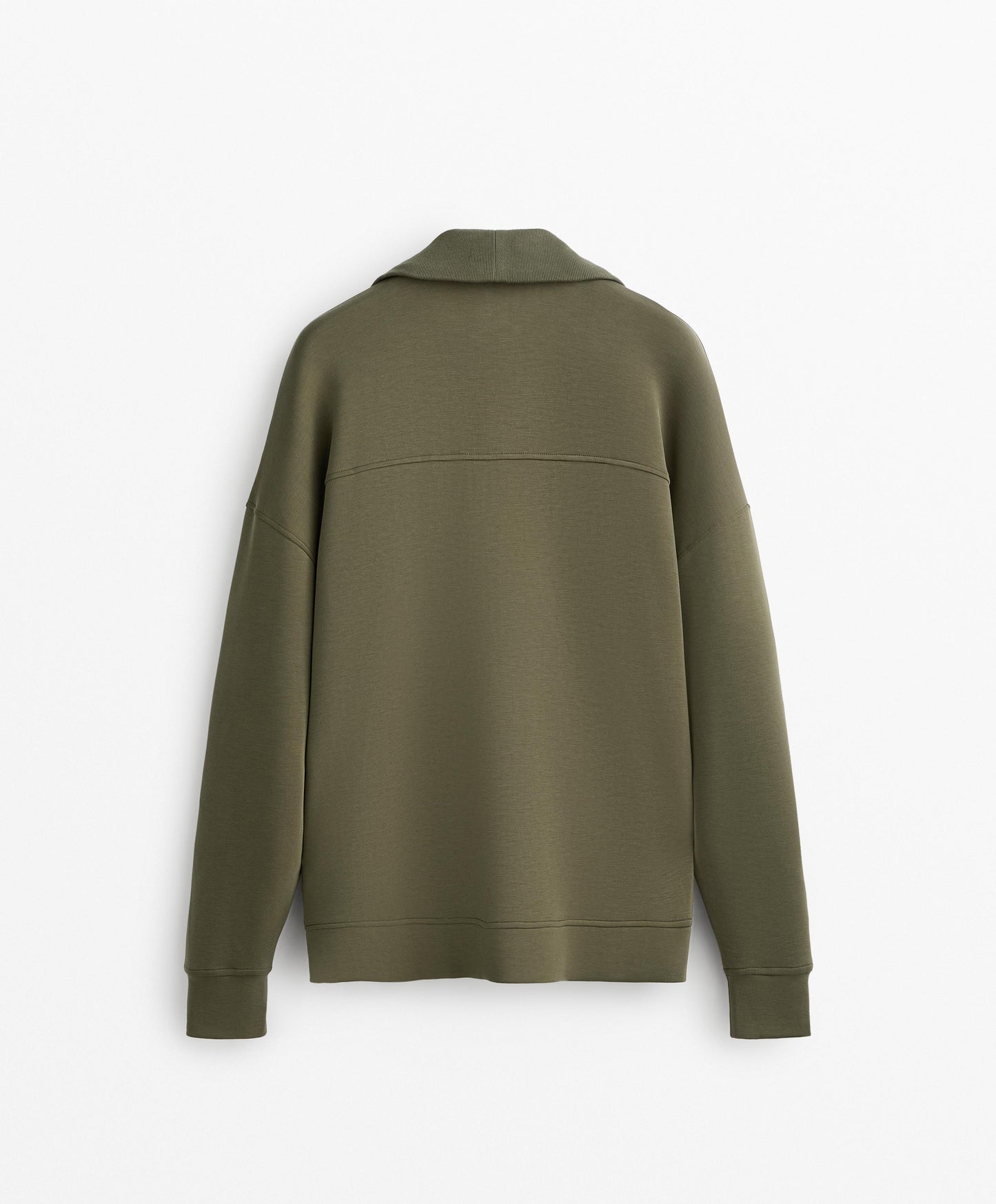 Half-zip sweatshirt with rib detail in soft-touch modal
