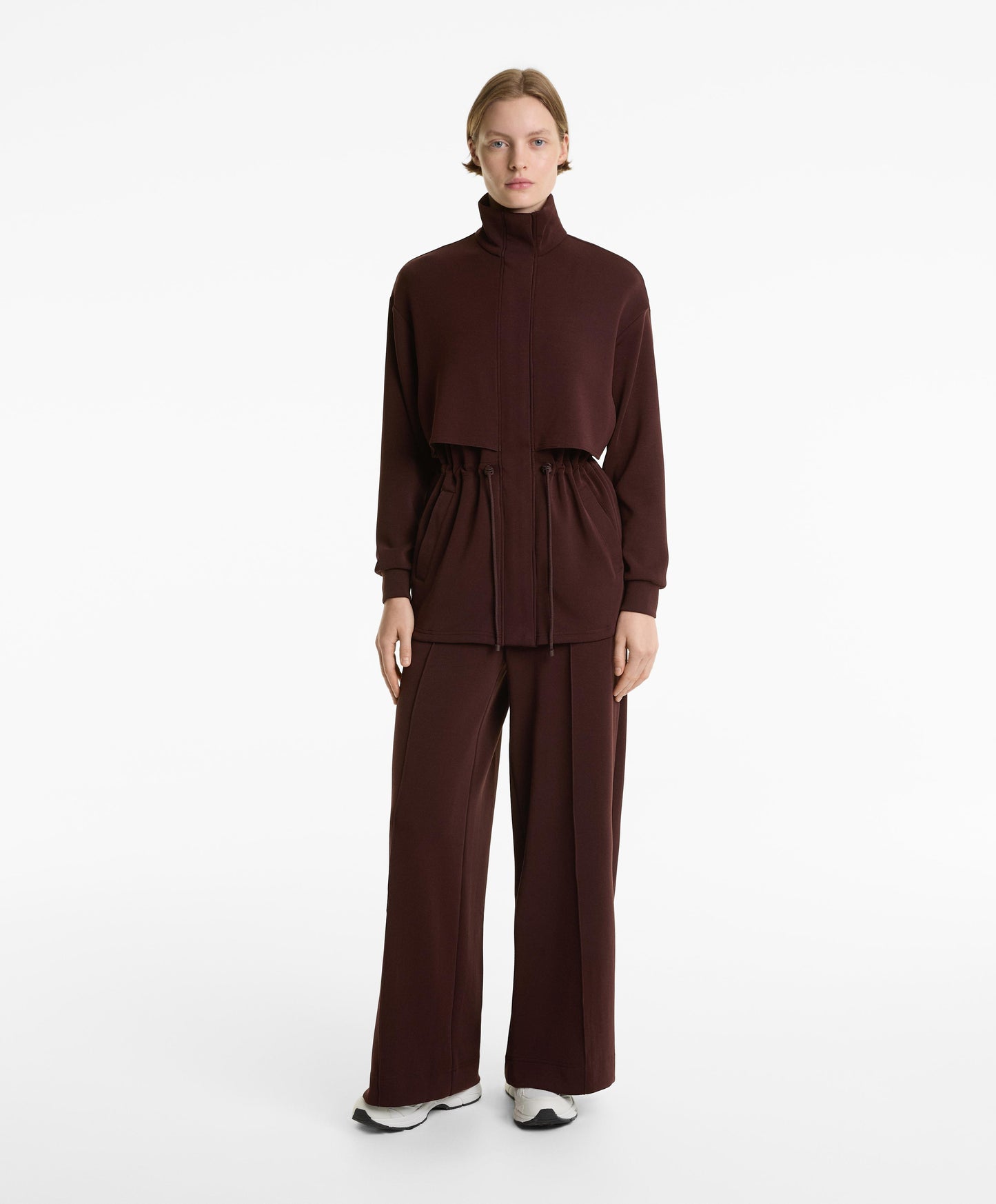 Long soft-feel modal jacket with pockets