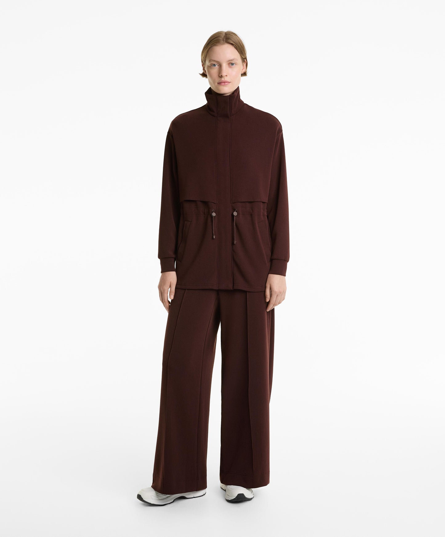 Long soft-feel modal jacket with pockets